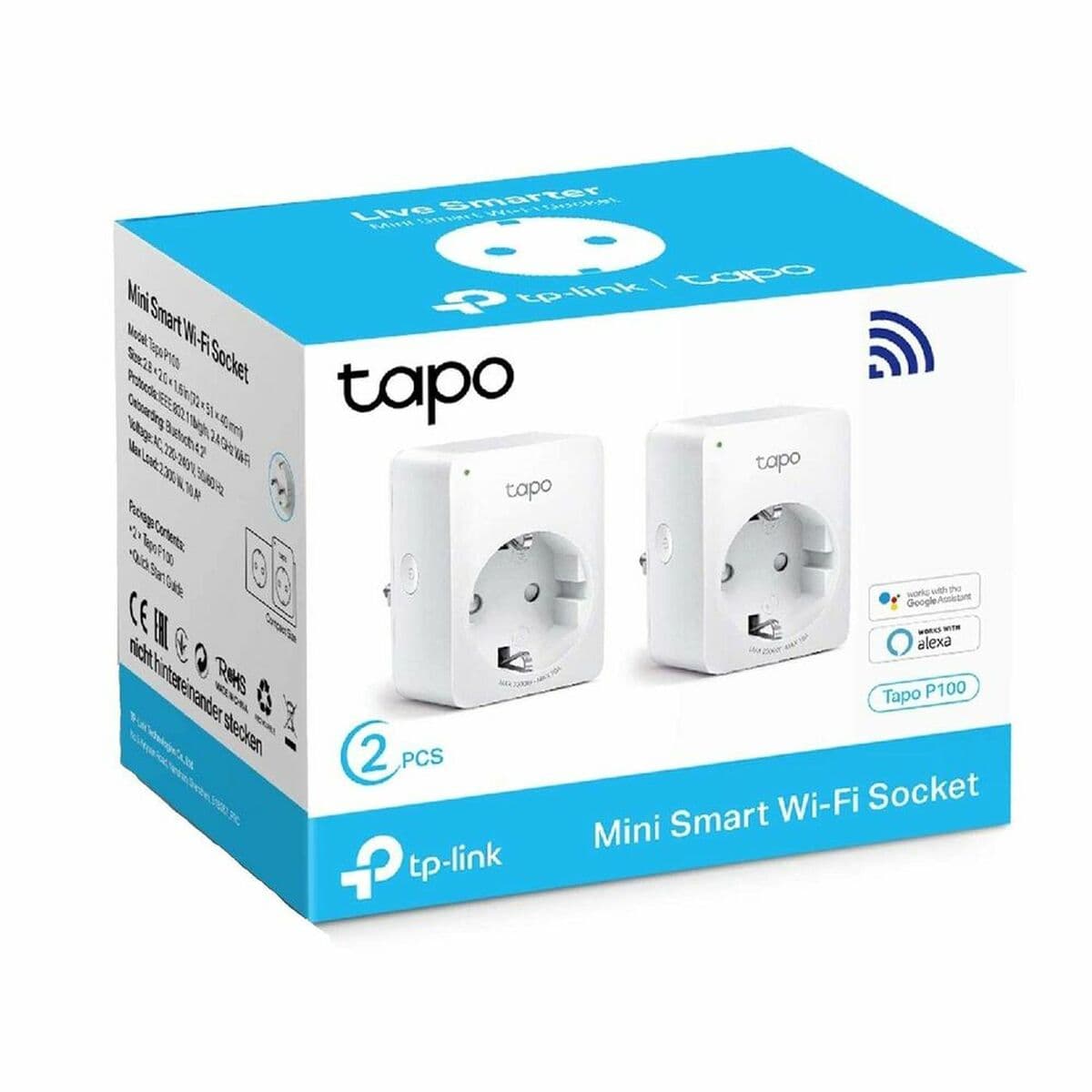 Enchufe Inteligente TP-Link P100 Wi-Fi 220 V 220-240 V 13 A 10 A Blanco (2 Unidades) - Image 2