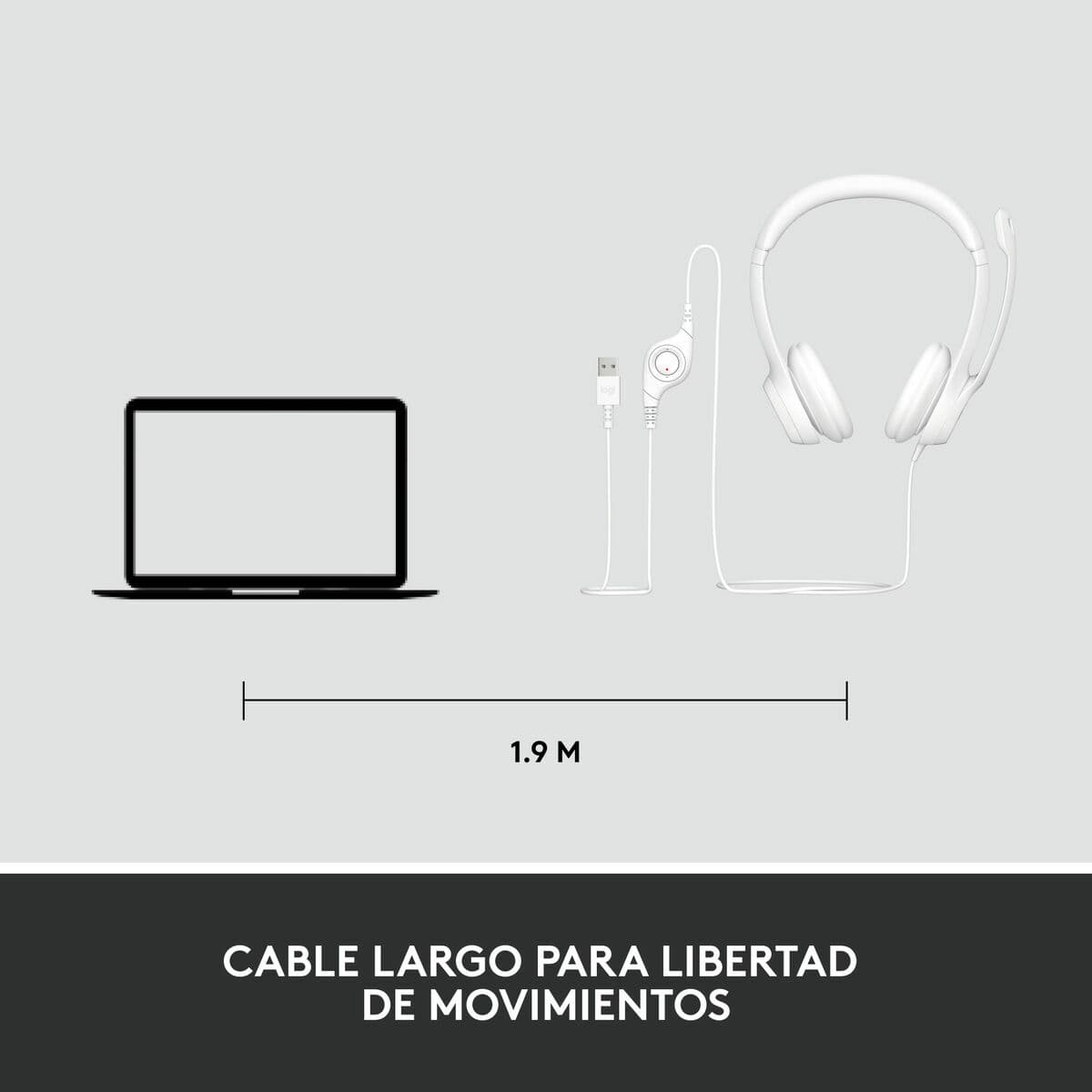 Auriculares Logitech H390 Blanco - Image 11