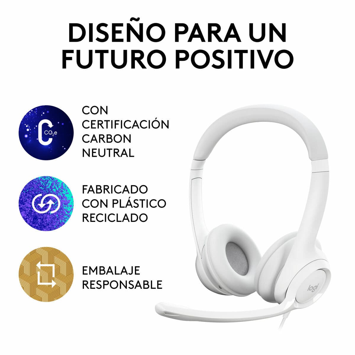 Auriculares Logitech H390 Blanco - Image 12