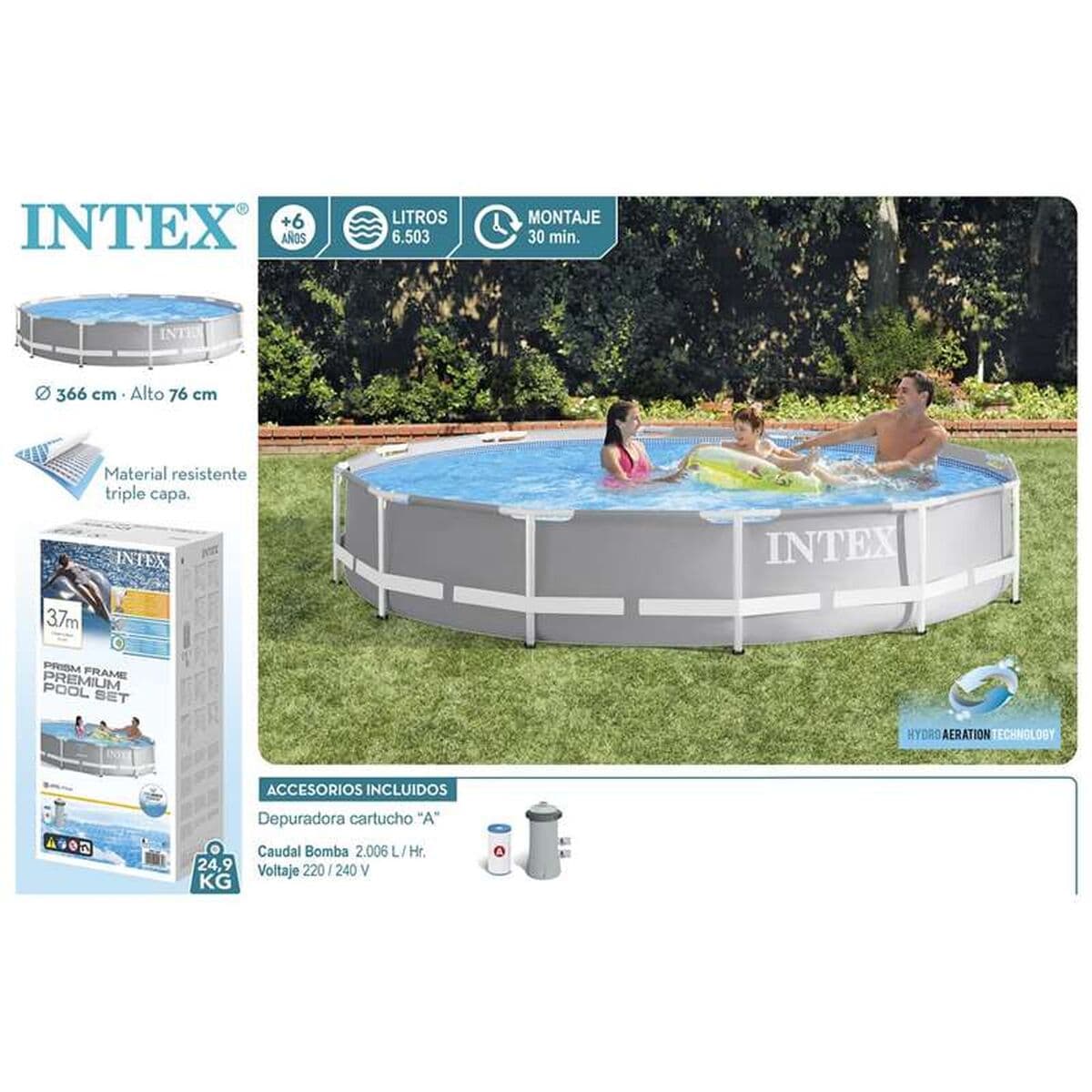 flyttbar pool Intex 26712 Reningsverk för simbassäng (Renoverade A) - Image 19