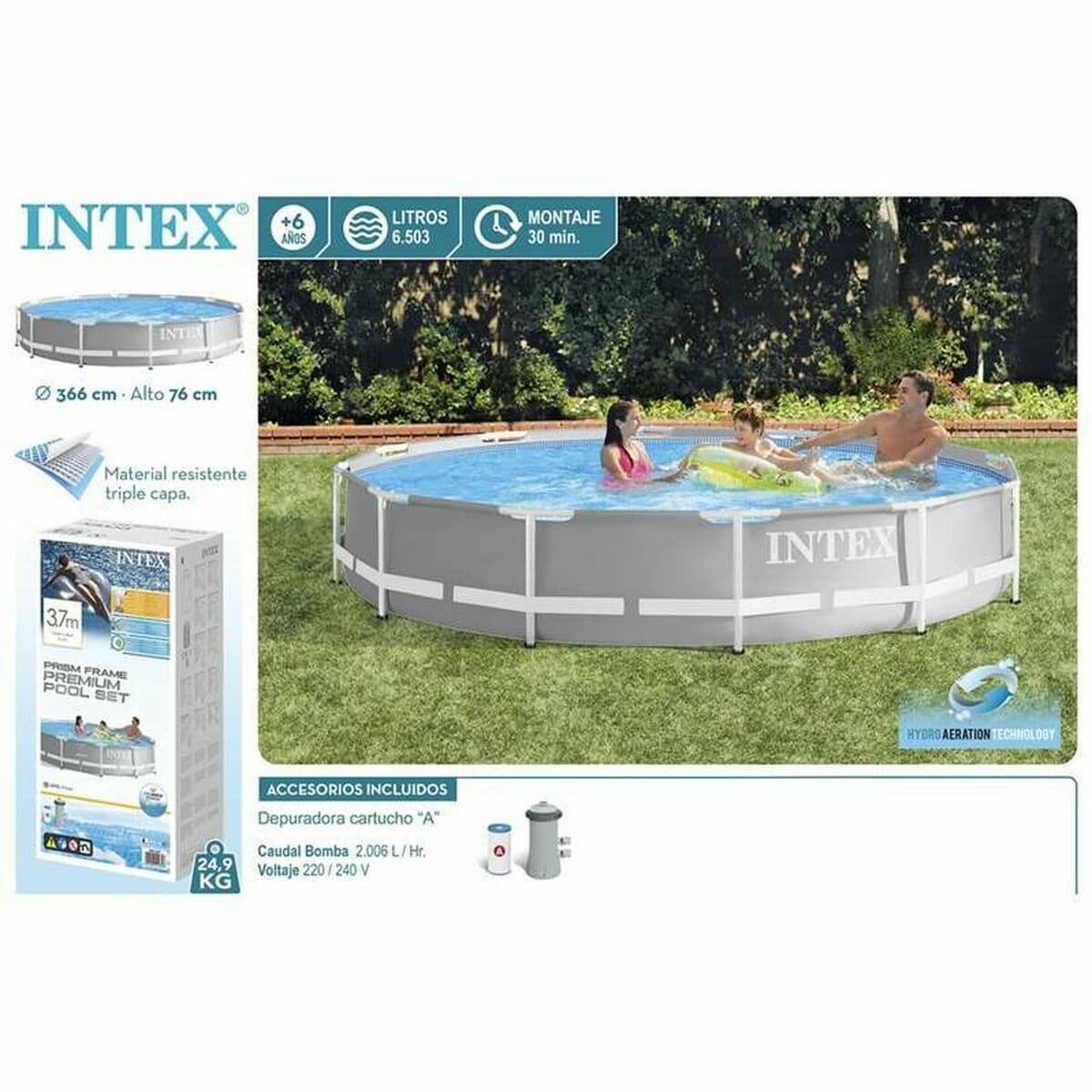 flyttbar pool Intex 26712 Reningsverk för simbassäng (Renoverade A) - Image 3