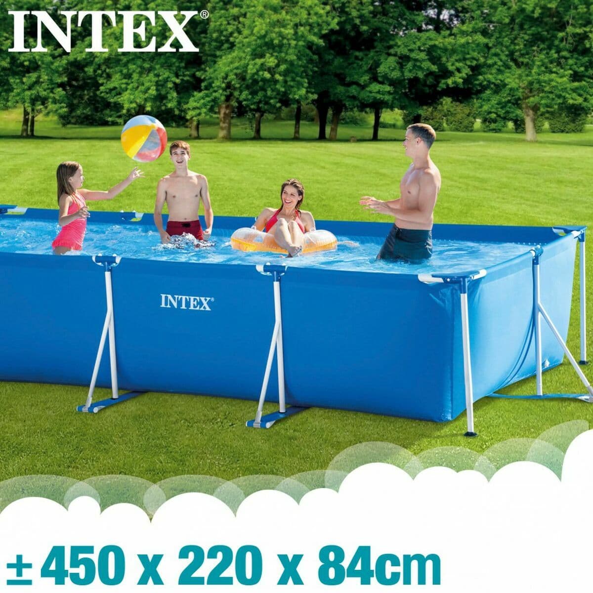 Piscina Desmontable Intex Frame 450 X 220 X 84 CM 7127 L Rectangular - Image 2