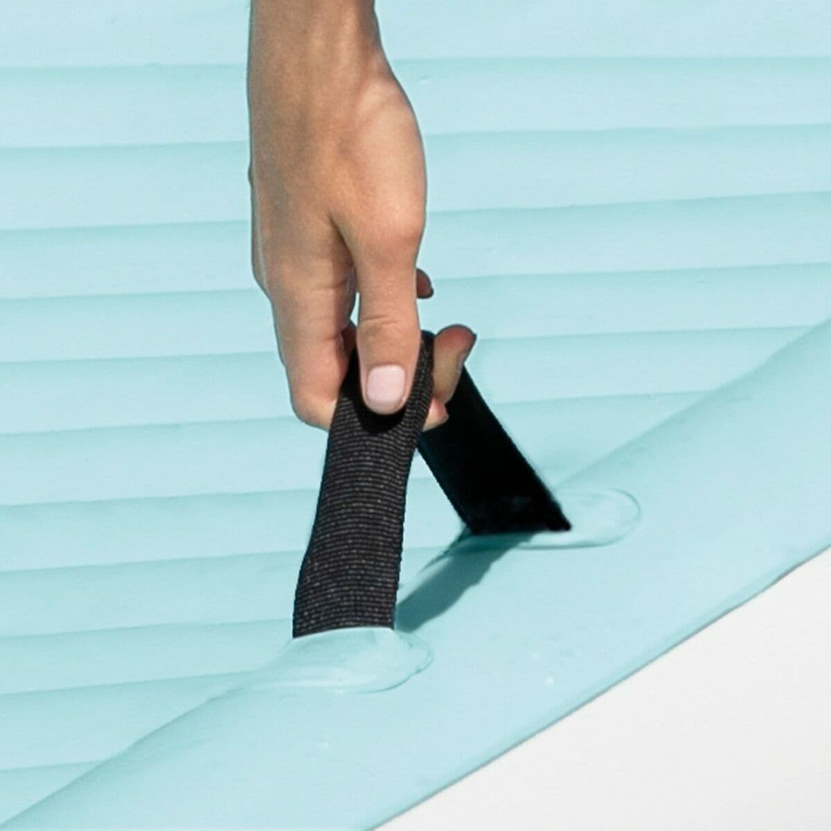 Colchoneta Hinchable Intex Water Lounge 310 x 183 cm Blanco Turquesa - Image 4