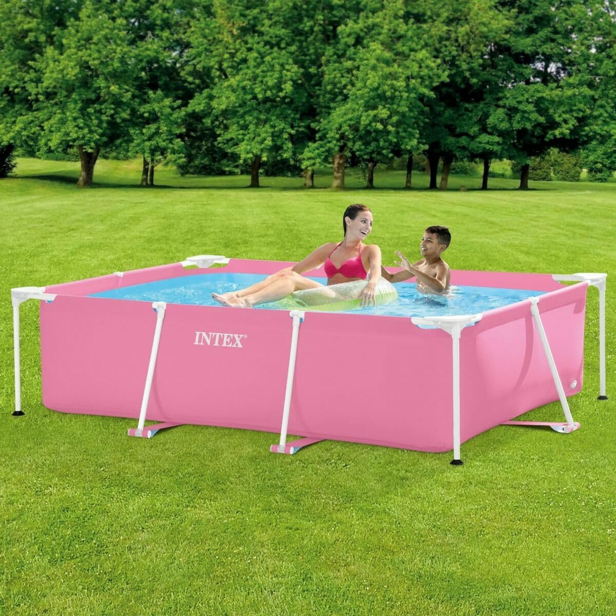 flyttbar pool Intex 220 x 150 x 60 cm Rosa 1662 L - Image 2