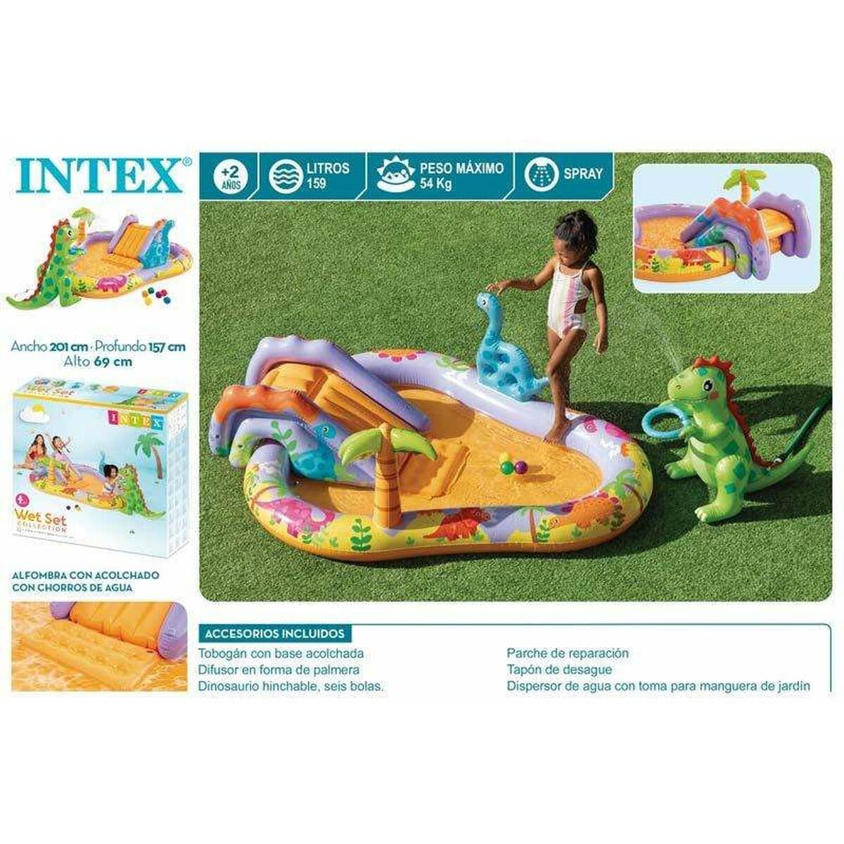 Piscina Gonfiabile per Bambini Intex Dino Park 201 x 157 x 69 cm - Image 3