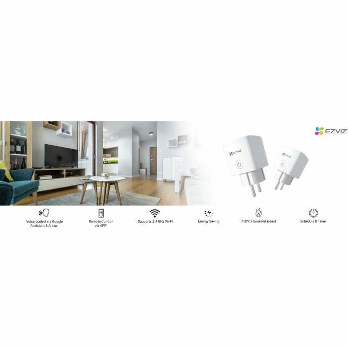Intelligenter Stecker Ezviz T30 Weiß 2300 W 7 x 11 x 7 cm 6 x 6 x 11 cm 86 mm 51 x 51 x 85 cm 220 V 220-240 V - Image 5