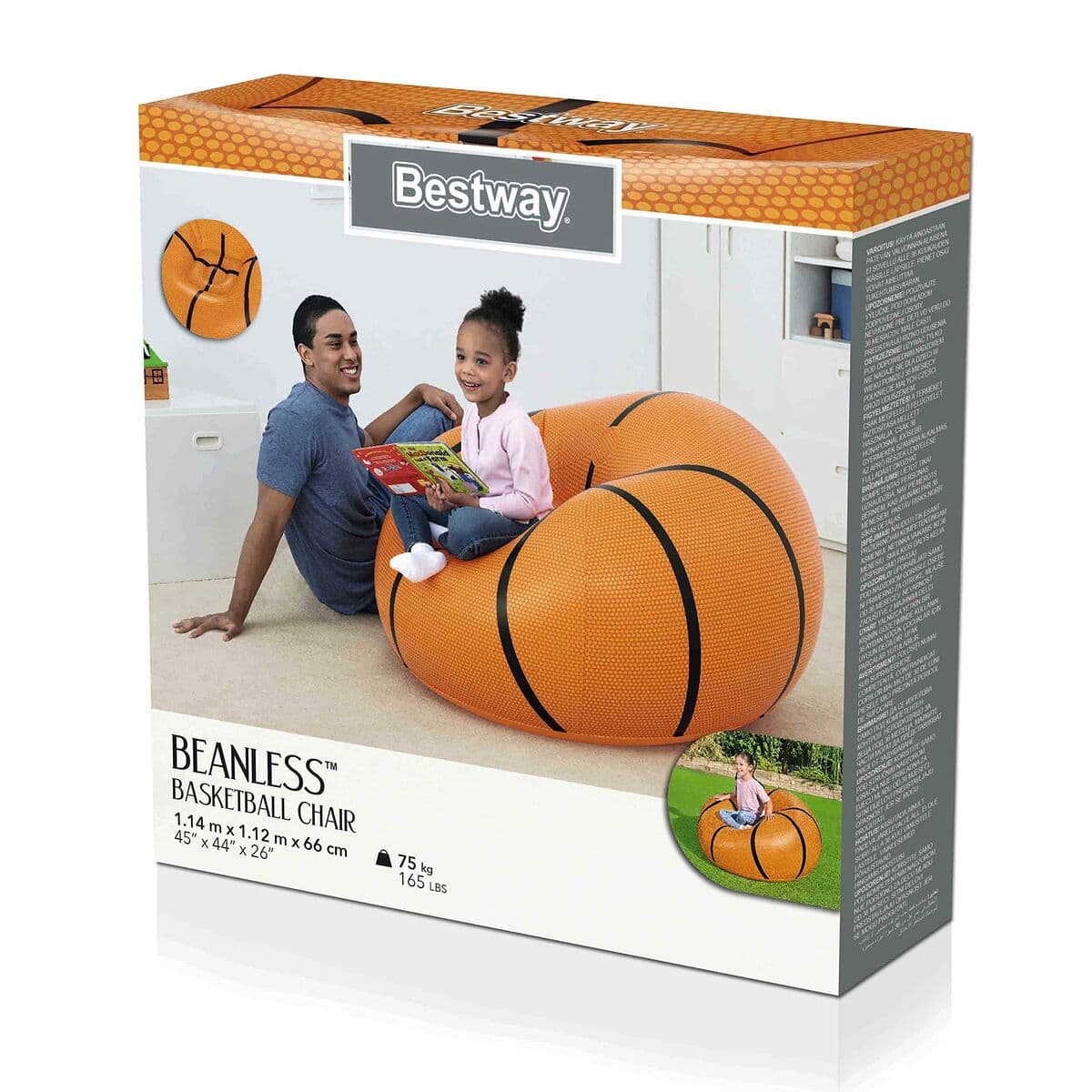 Piepūšamais baseina krēsls Bestway Oranžs 114 x 112 x 66 cm 112 x 114 x 66 cm Basketbols - Image 9