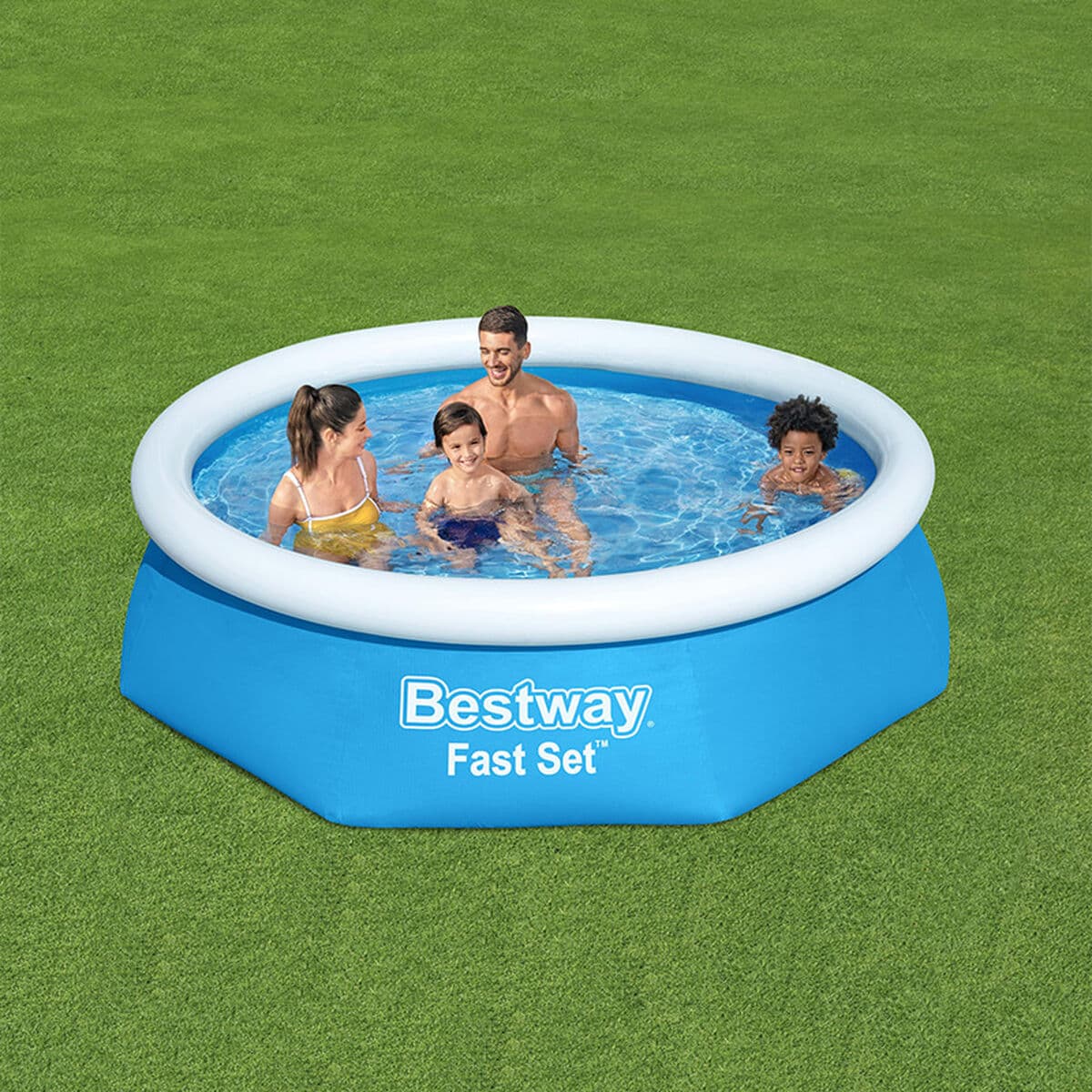 Bestway Uppblåsbart Pool Vuxen Ring med Filtreringsapparat 244x61 cm Trädgård 57450 - Image 5