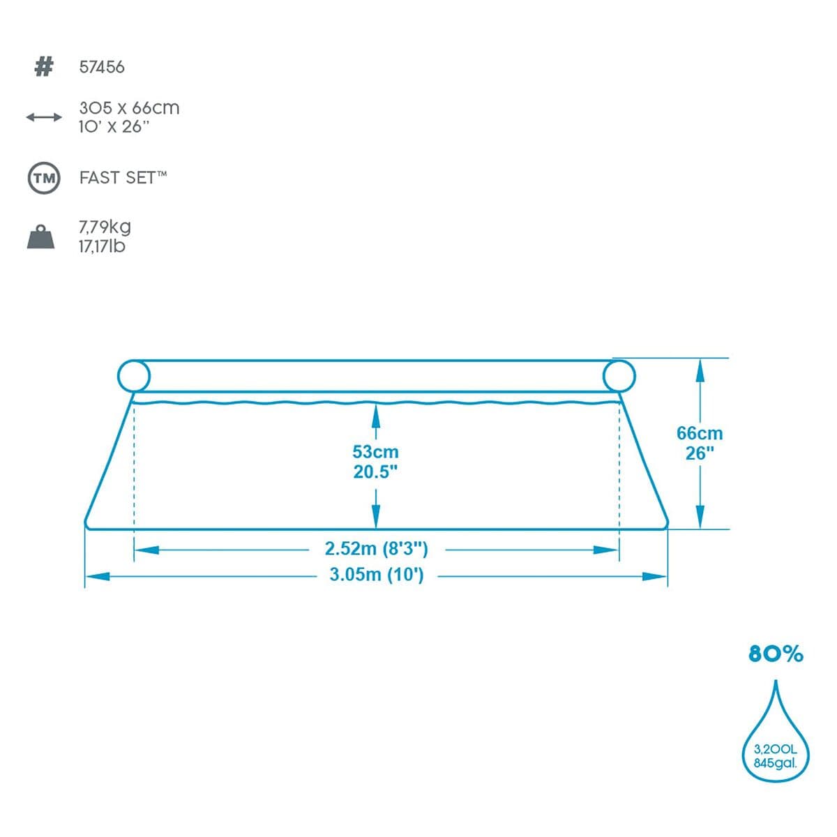 Bestway Piscina Hinchable Adulto Aro 305x66 cm Jardin 57456 - Image 14