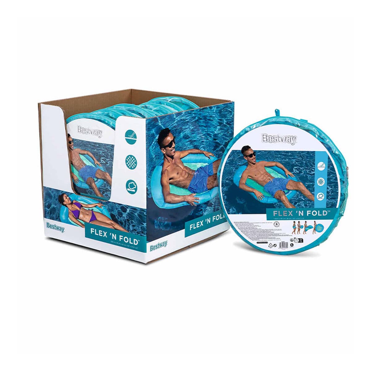 Bestway Colchoneta Hinchable Flex' n Fold 106x95 cm Playa y Piscina 43551 - Image 2