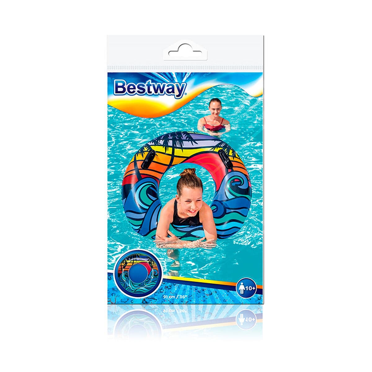Bestway Flotador Hinchable z Uchwytami Kolorowy Mieszany D91 cm +10 Lat Plaża i Basen 36350 - Image 2