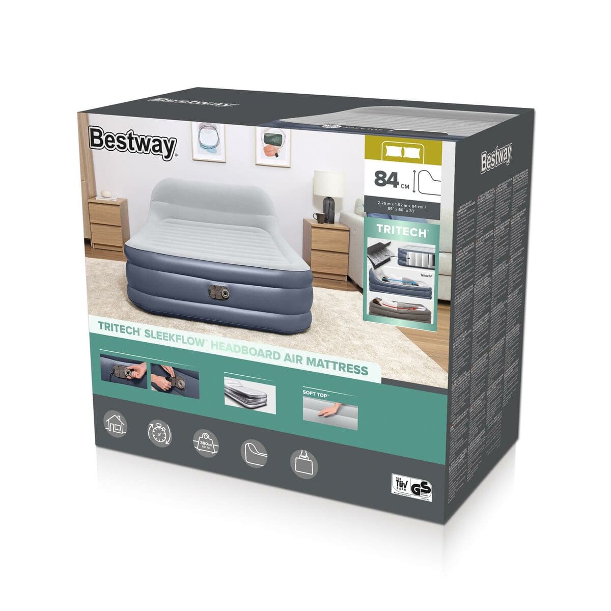 Krevet na Napuhavanje Bestway 226 x 84 x 152 cm - Image 2