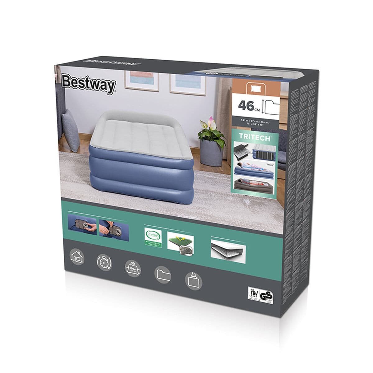 Bestway Cama Indivdual con Motor 191x97x46 cm Hinchable y Camping 67628 - Image 2