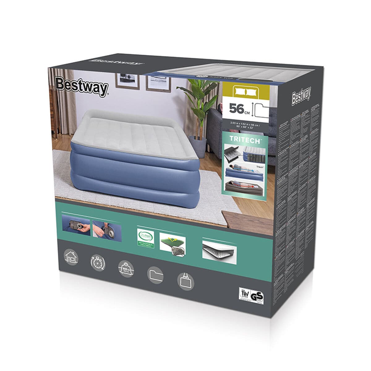 Bestway Doppelbett mit Motor 203x152x56 cm aufblasbar und Camping 67614 - Image 2