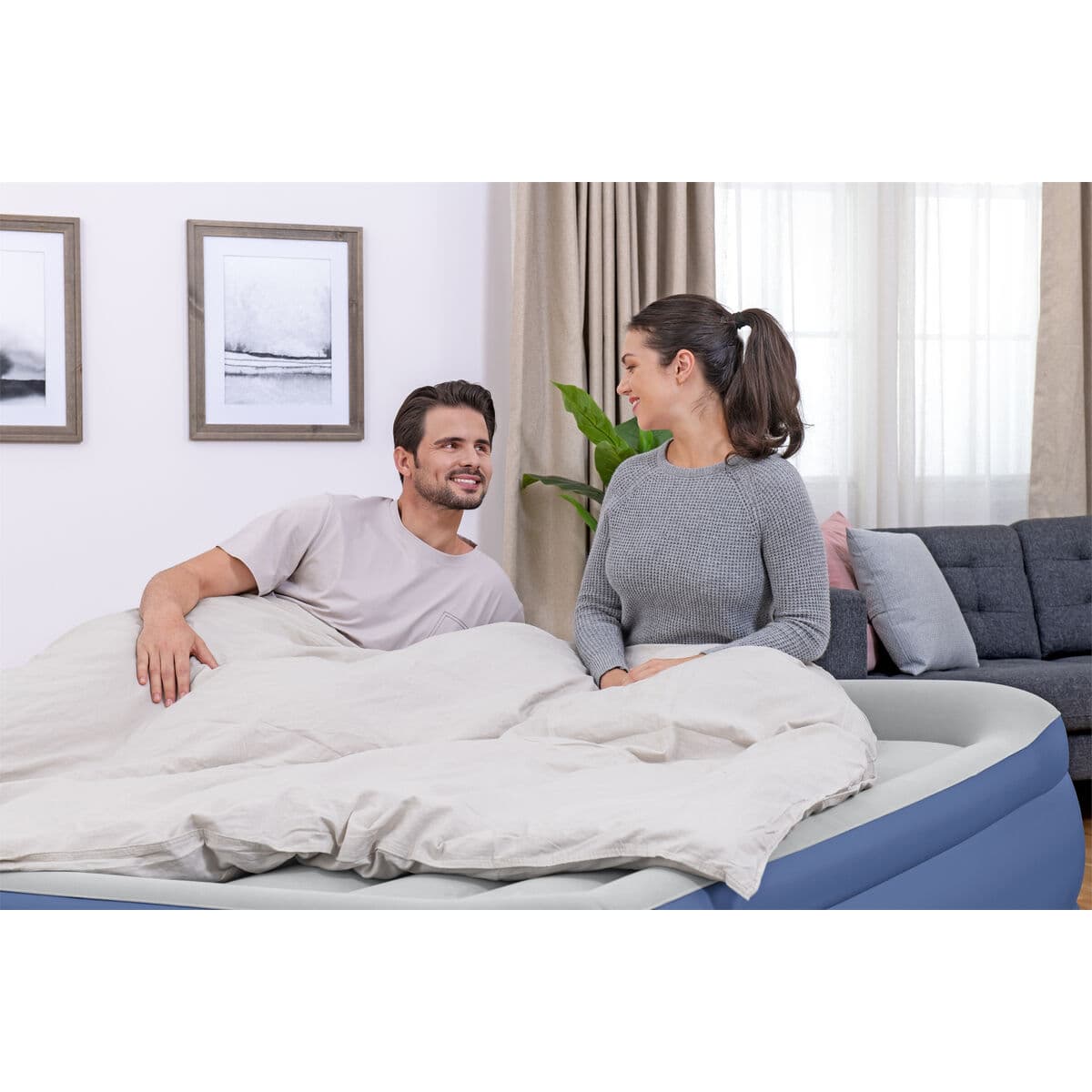 Bestway Podwójne Łóżko z Motorem 203x193x56 cm Nadmuchiwane i Campingowe 67692 - Image 10