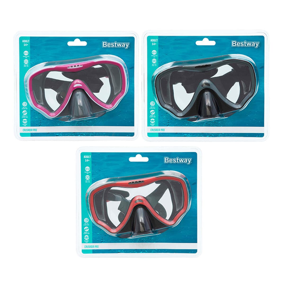 Mascara de buceo Bestway Gris Adulto (1 unidad) - Image 5