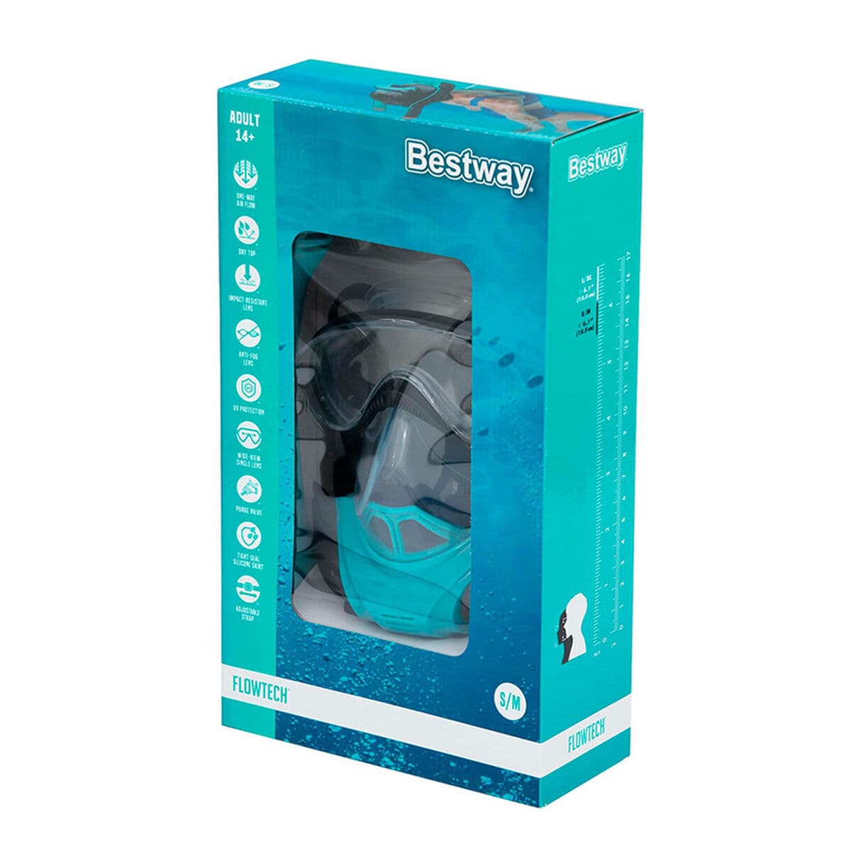 Bestway Snorkel Dubbelrör Avluftsventil Antifog L/XL +12 År Strand och Pool 24058 - Image 2