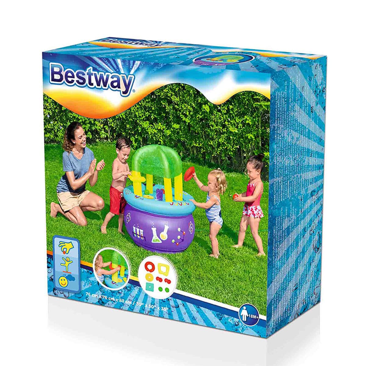 Bestway Lärtabell Spel Uppblåsbar 76x76x88 cm +18 Månader Inomhus och Trädgård 52573 - Image 3