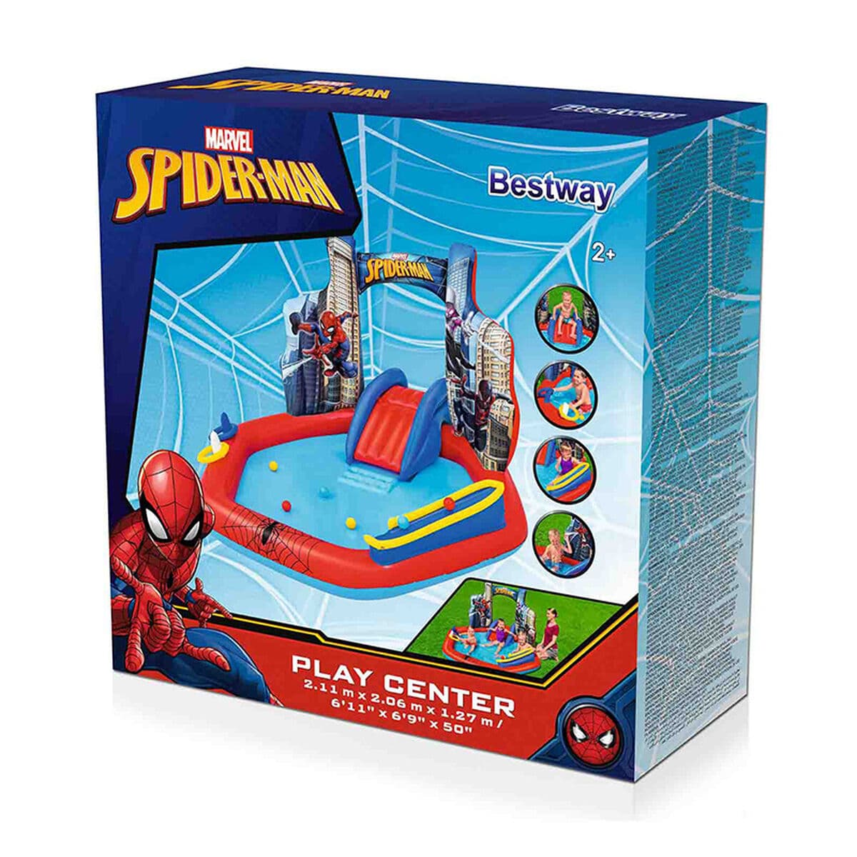 Bestway Spiderman uppblåsbart poolspelområde 211x206x127 cm +2 År Trädgård 98793 - Image 2