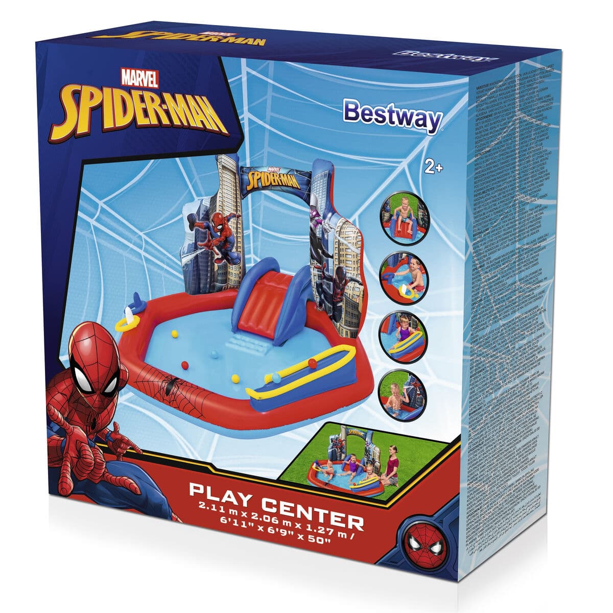 Bestway Spiderman uppblåsbart poolspelområde 211x206x127 cm +2 År Trädgård 98793 - Image 4