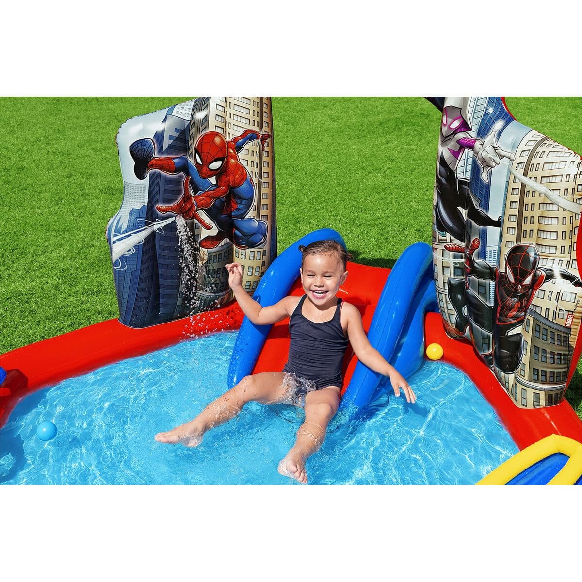 Bestway Spiderman uppblåsbart poolspelområde 211x206x127 cm +2 År Trädgård 98793 - Image 9