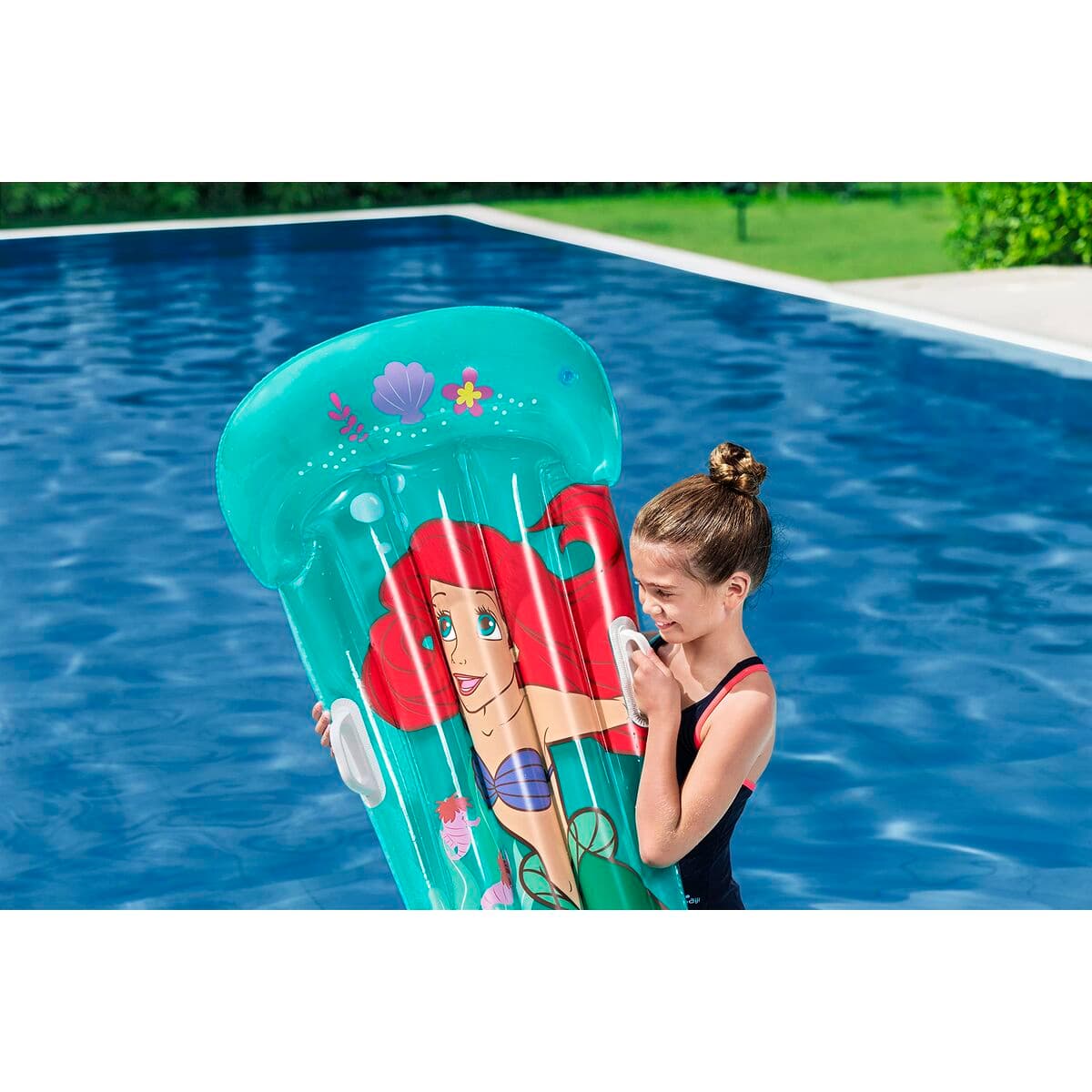 Bestway Luftmadrass Disney Sjöjungfrun Med Handtag 158x81 cm +6 År Trädgård 09108 - Image 12