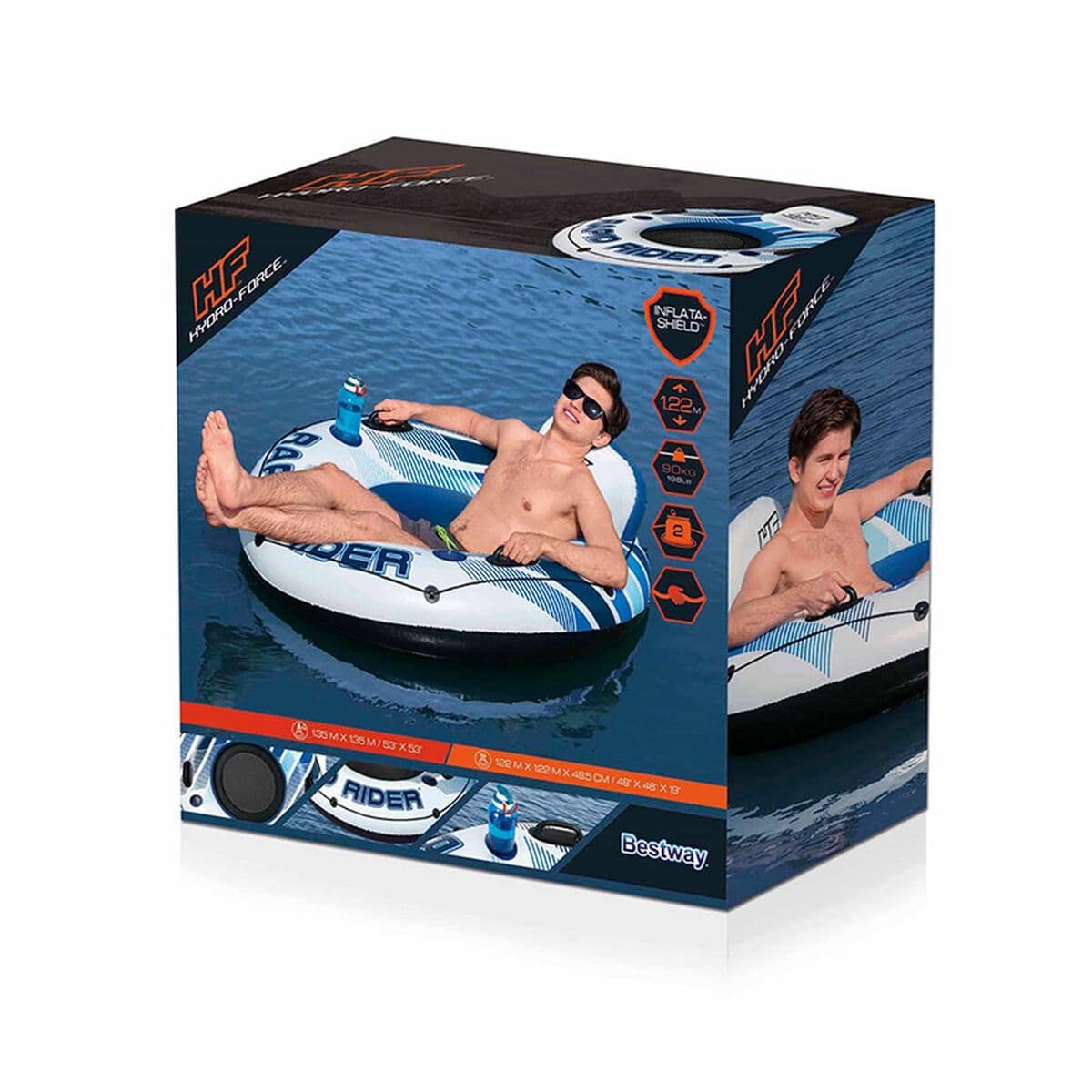 Bestway Uppblåsbart hjul med handtag Rapid Rider D135 cm Strand och Pool 43116 - Image 2