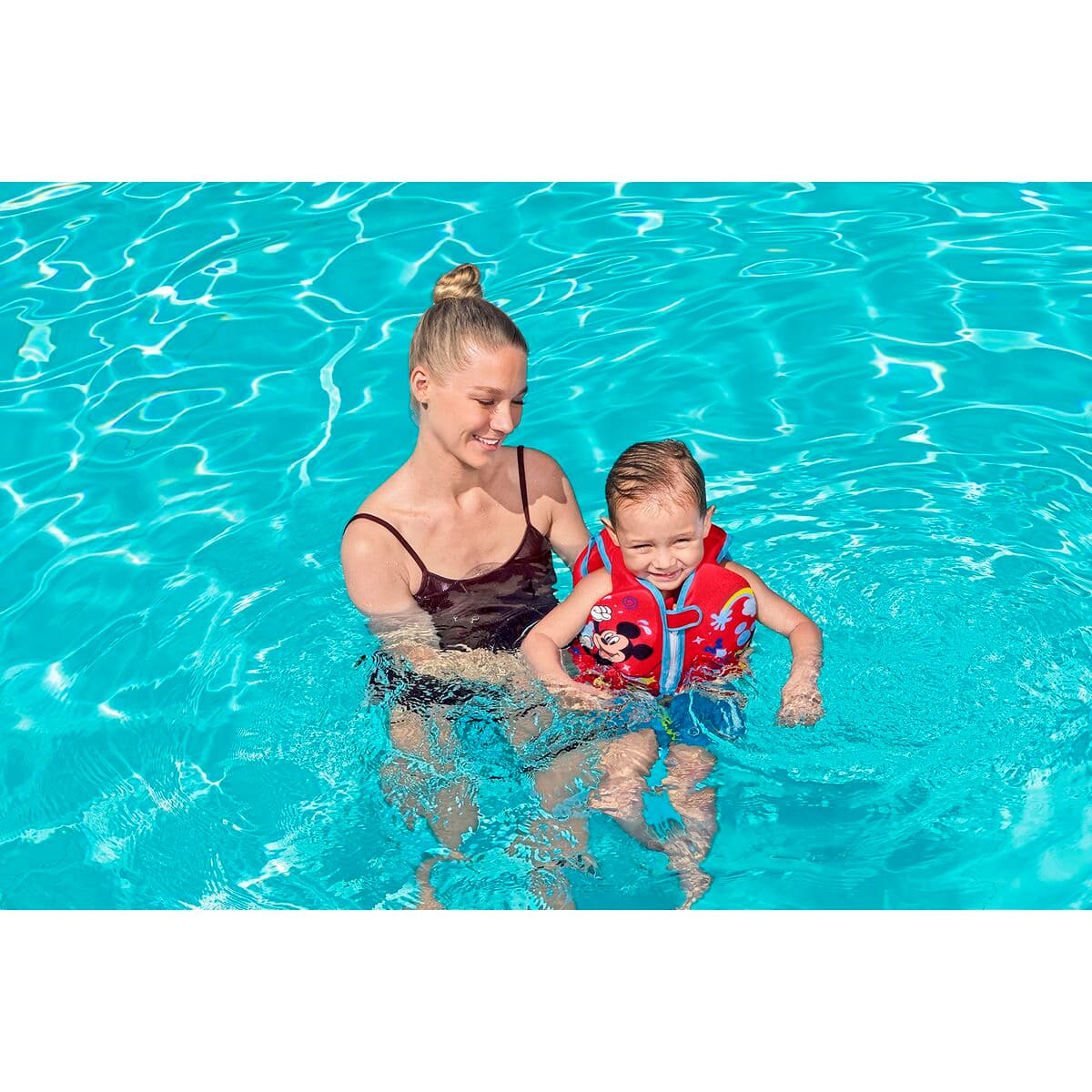 Bestway Flytväst Disney Mickey Mouse UPF 50+ 51 cm +1 till 3 År Pool och Strand 09101 - Image 4