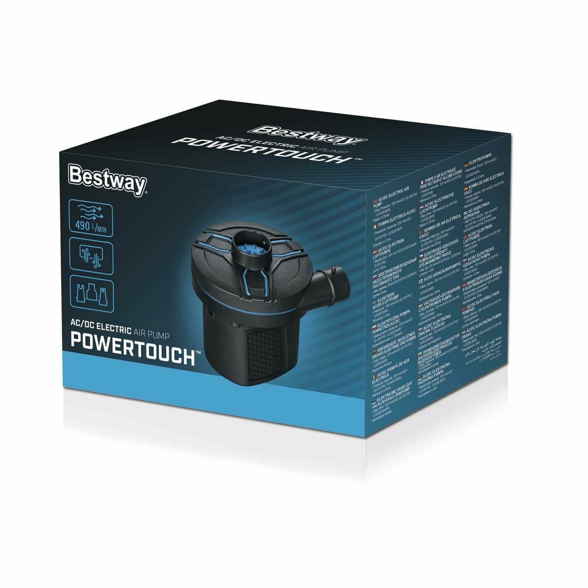 Bestway Hinchador Electrico Enchufe y Mechero 11,3x10,1x10,7 cm 490 Litro/Minuto Hinchable y Camping 62255 - Image 2