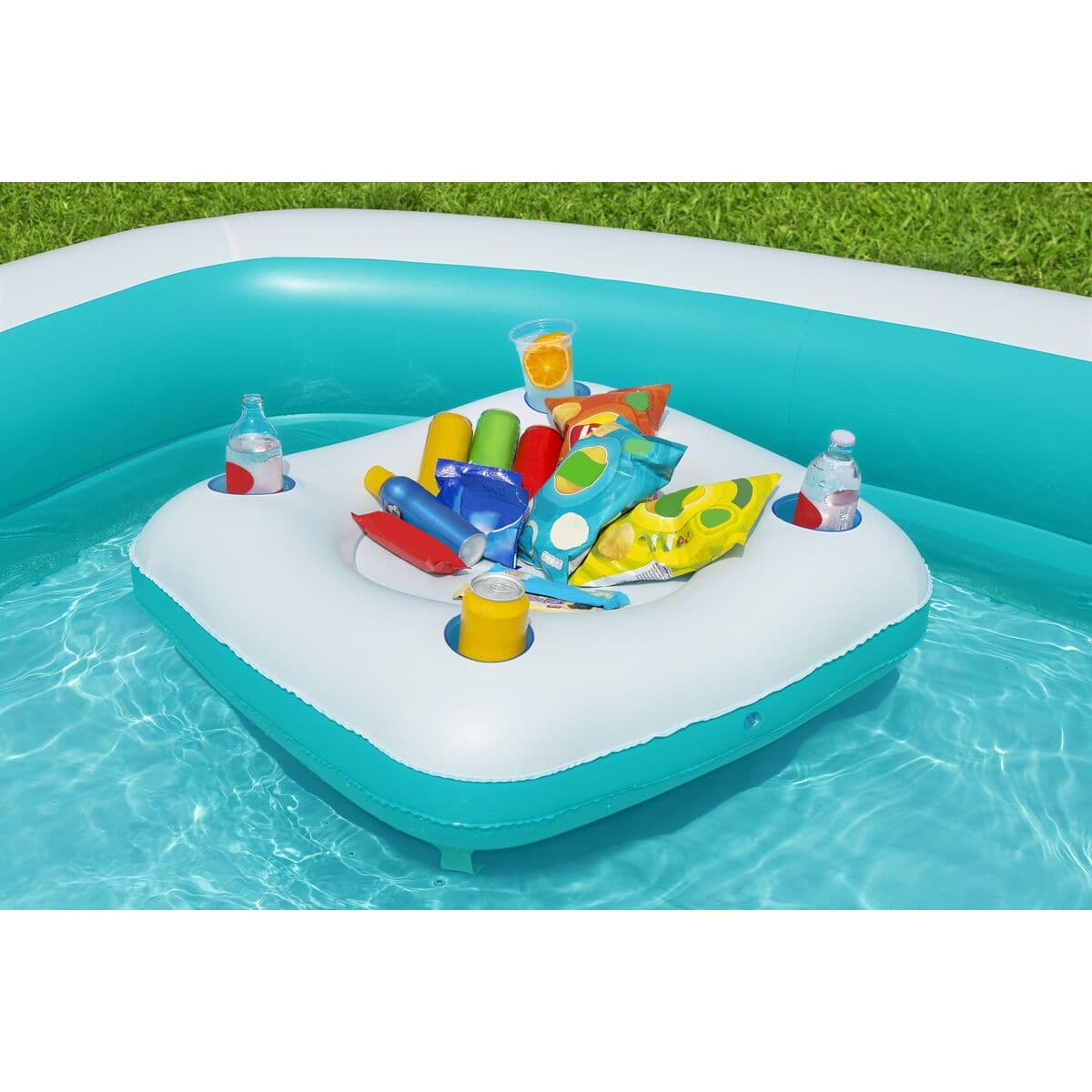Bestway Piscina Hinchable Infantil 2 Camaras Family Mesa Flotante 218x218x48 cm +6 Años Jardin 54446 - Image 4