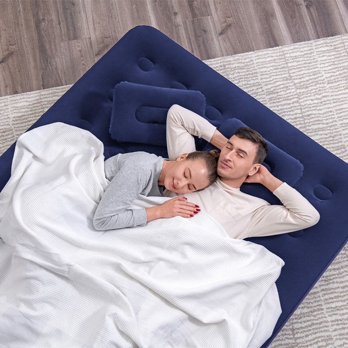 Bestway Colchon Doble con Hinchador y Almohadas 203x152x22 cm Hinchable y Camping 67374 - Image 3