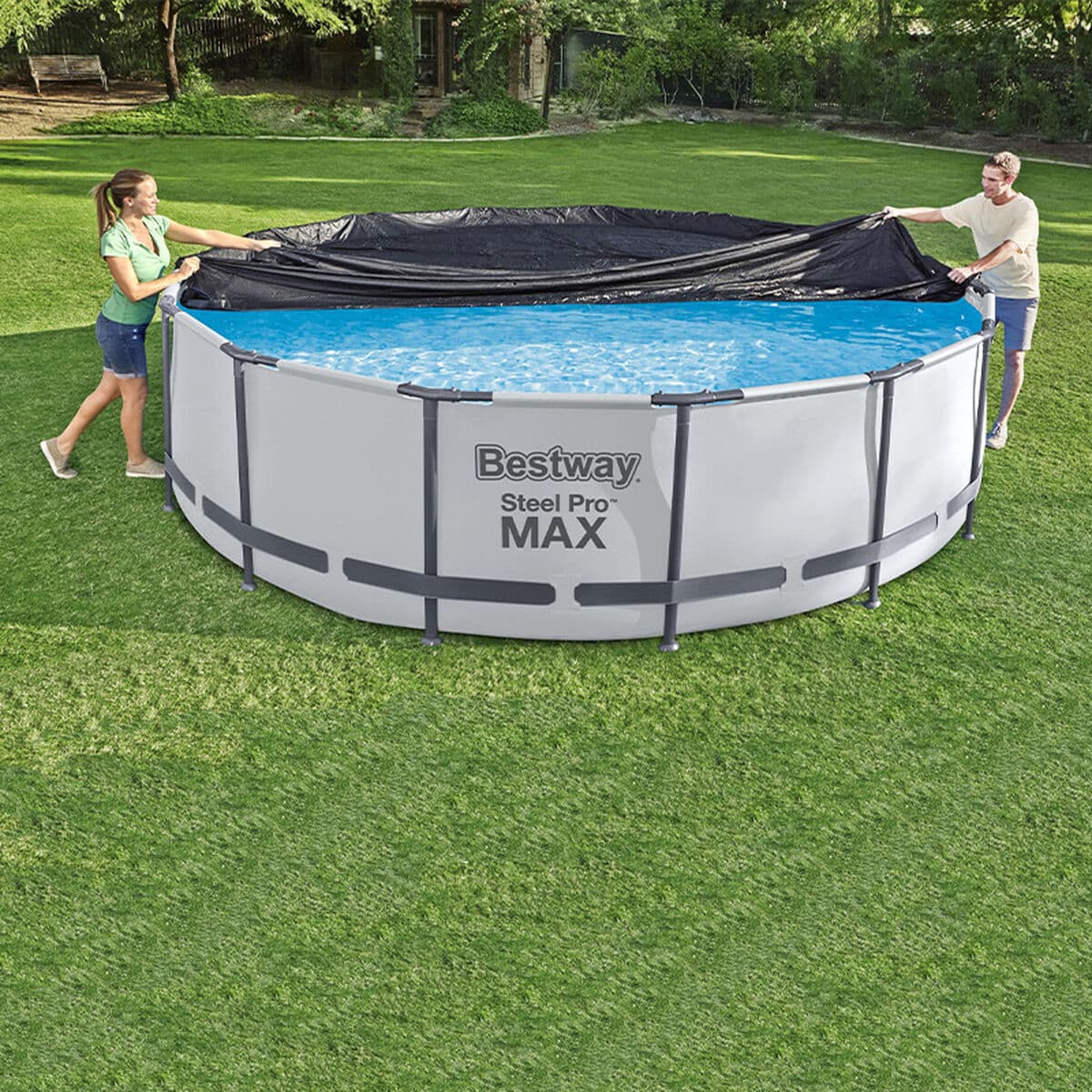Pool Cover Bestway Svart Ø 370 cm - Image 3