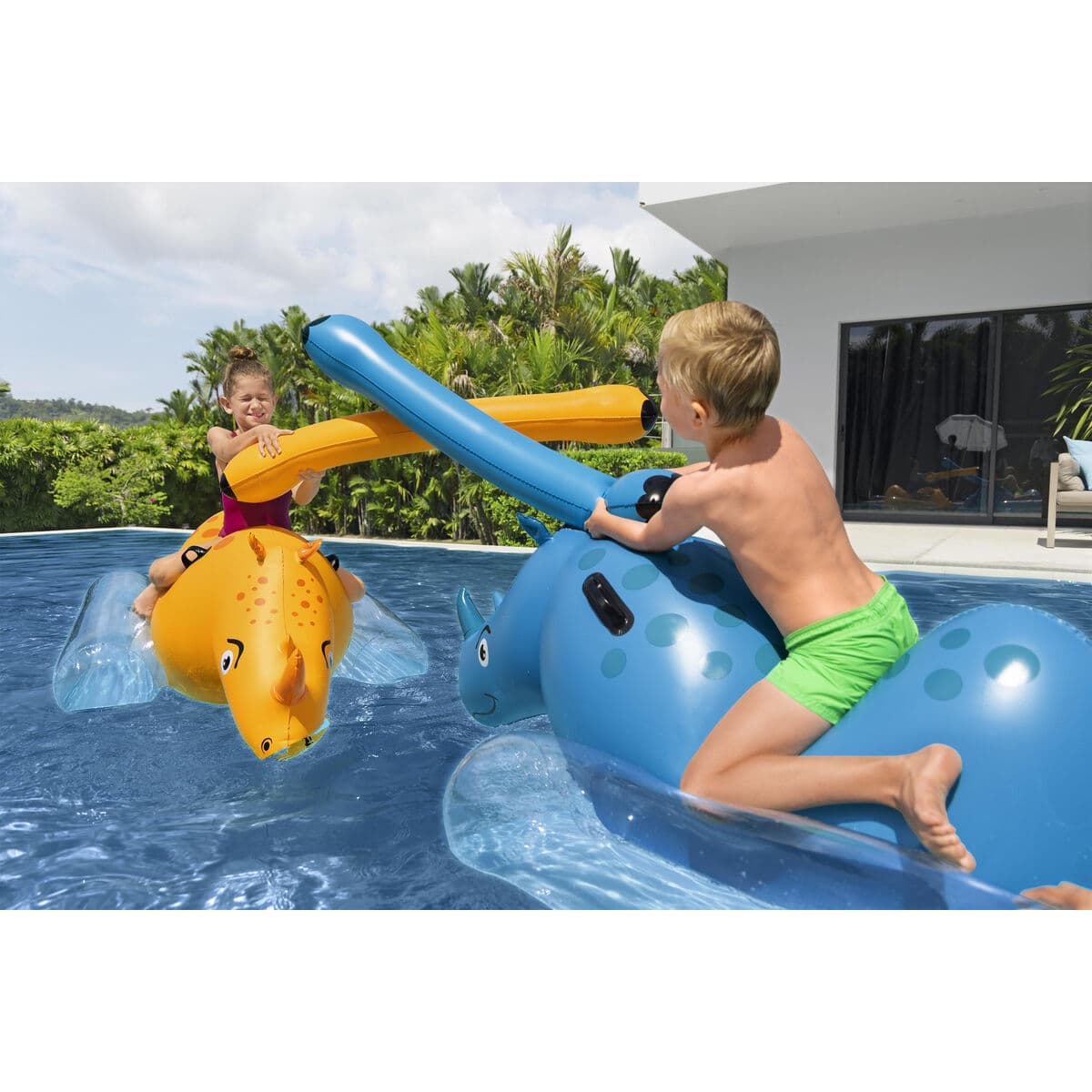 Bestway Juego Flotante Lucha de Rinocerontes 153x77 cm +3 Años Piscina 41522 - Image 8