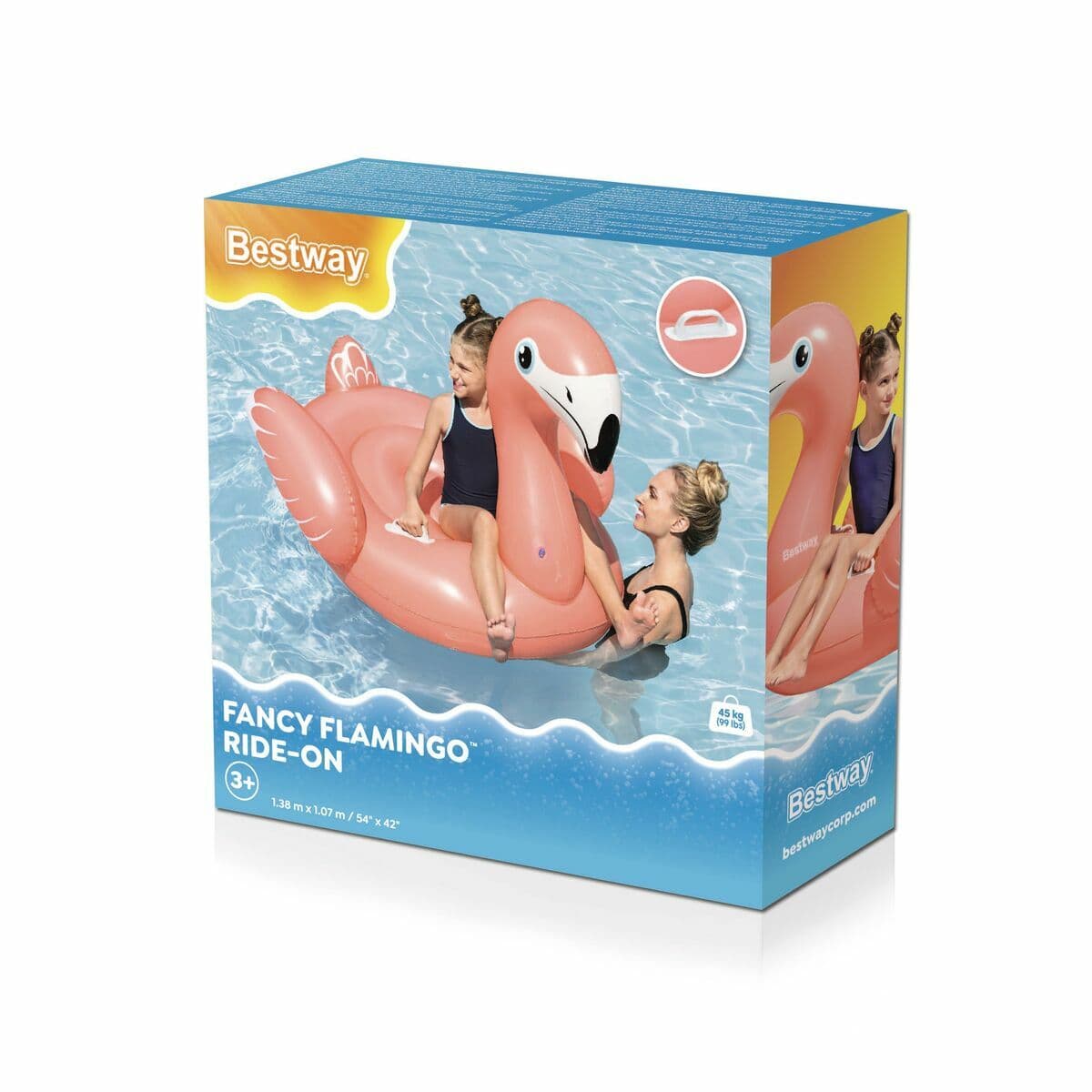 Bestway Inflatable Flamingo with Handles 138x107 cm +3 Years Beach & Pool 41525 - Image 2