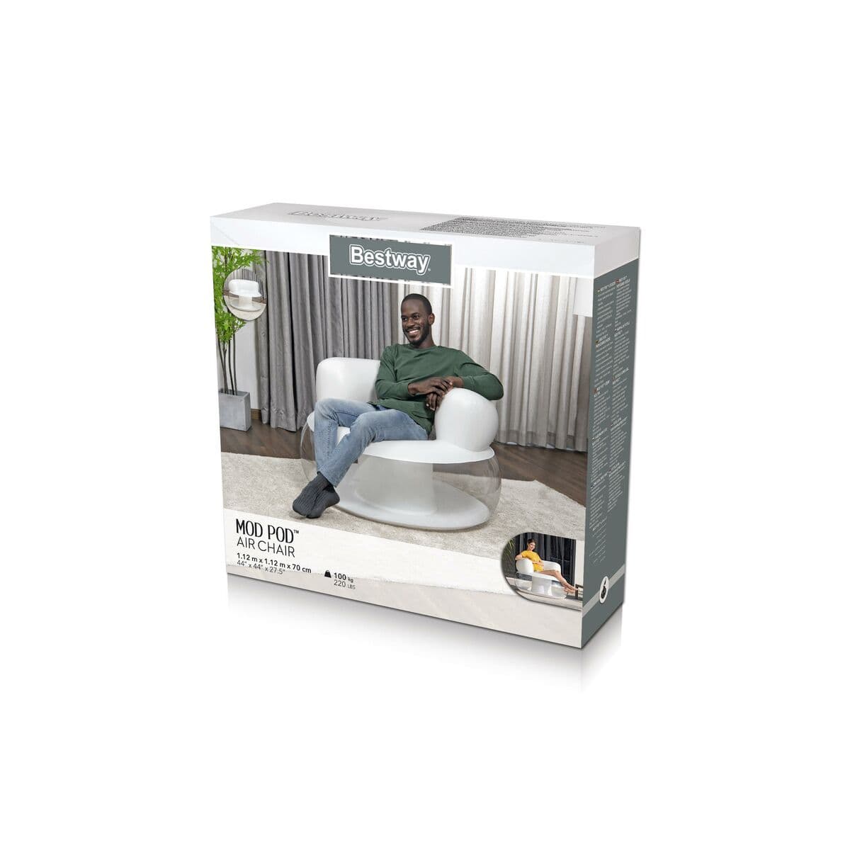 Fotelja na napuhavanje Bestway Pisana 112 x 70 x 112 cm - Image 4