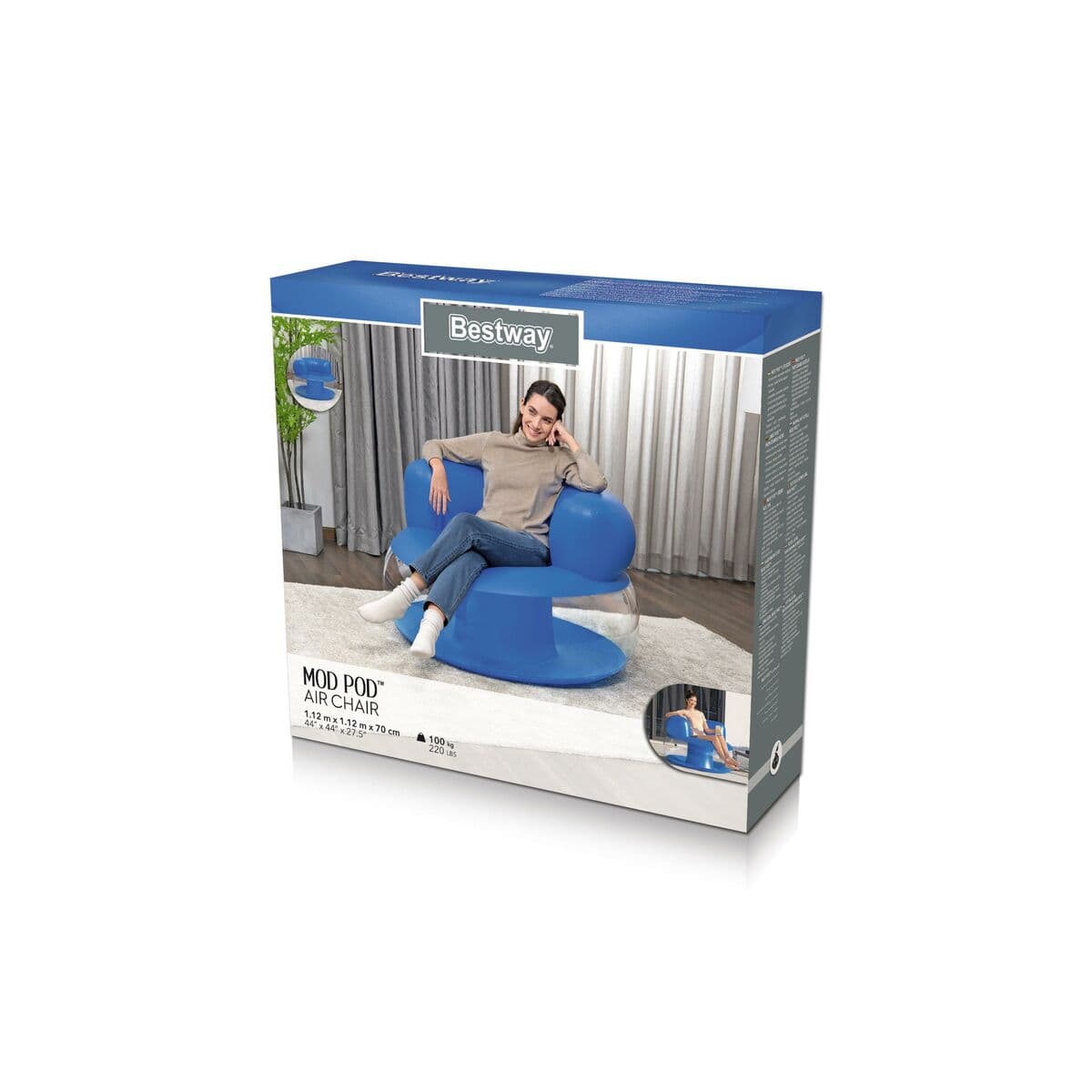 Fotelja na napuhavanje Bestway Pisana 112 x 70 x 112 cm - Image 5