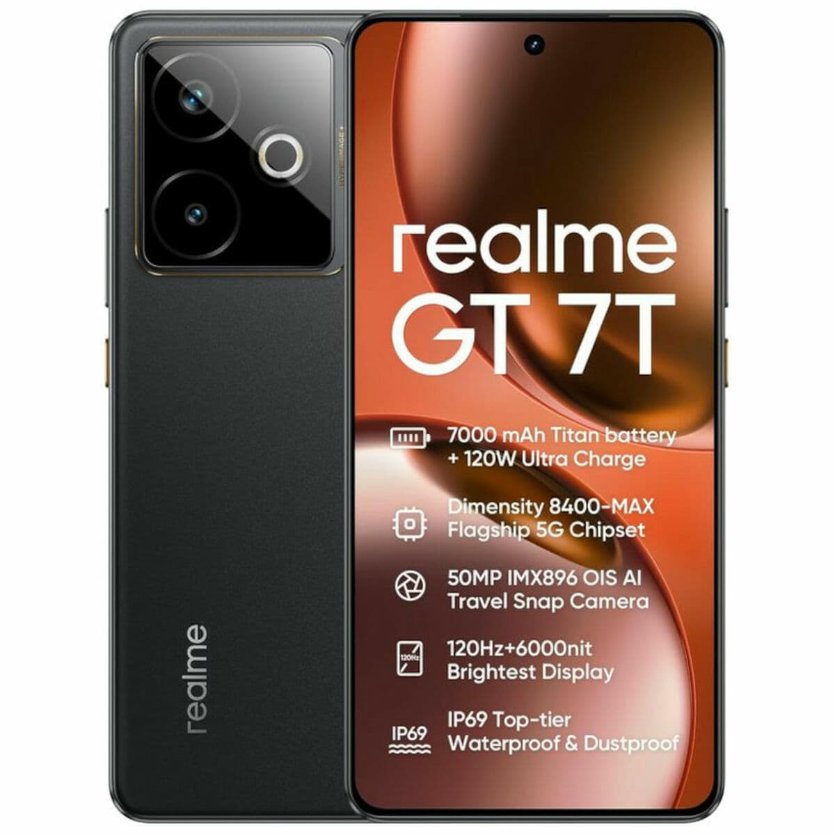 Smartphone Realme GT 7T 6,8" Octa Core 12 GB RAM 512 GB Svart
