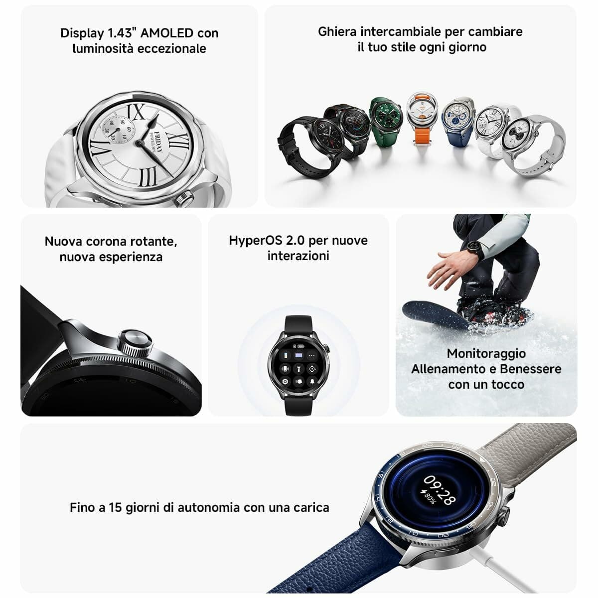 Smartwatch Xiaomi Watch S4 Plateado 1,43" - Image 17