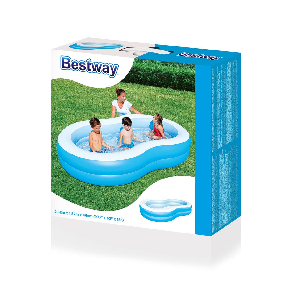 Bestway Uppblåsbar Pool 2 Kammare Stora Sjön 262x157x46 cm +3 År Trädgård 54117 - Image 3