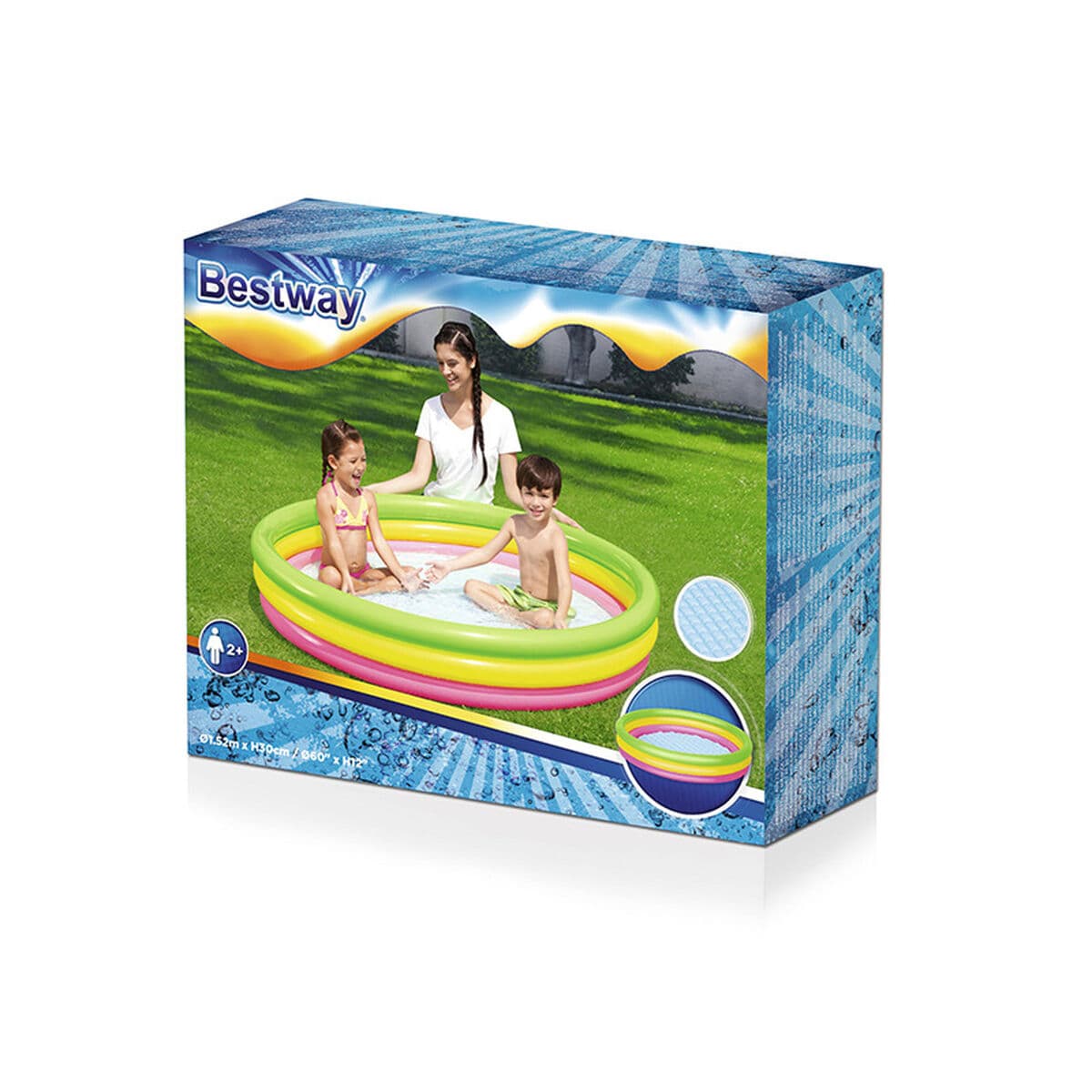 Bestway Piscina Hinchable 3 Aros Suelo Acolchado 152x30 cm +2 Años Jardin 51103 - Image 2