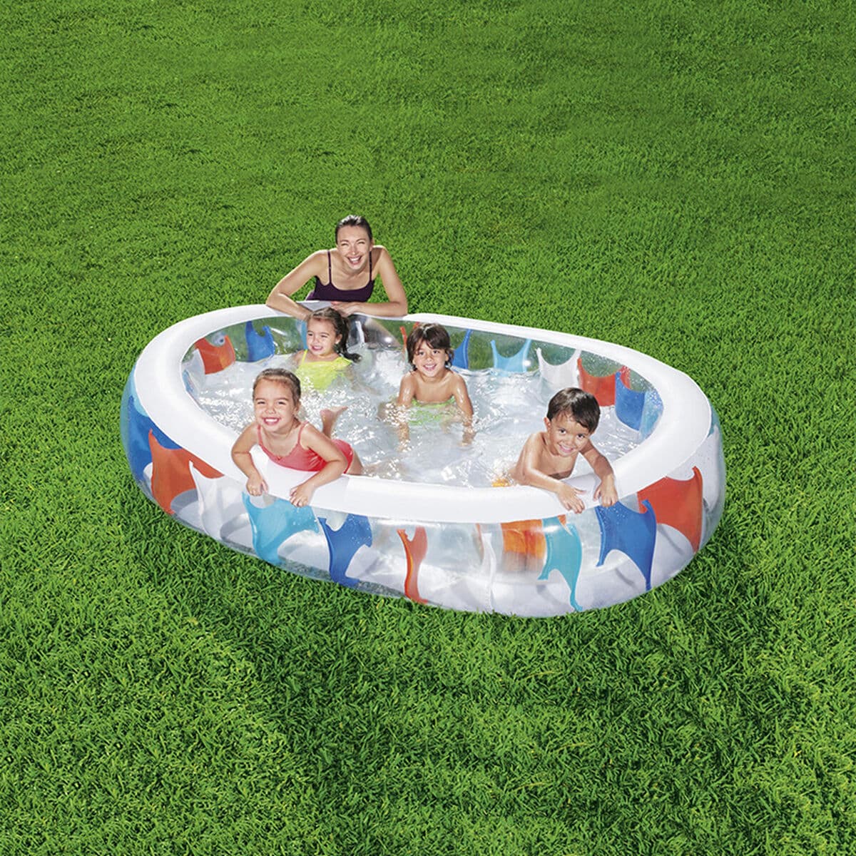 Bestway Uppblåsbar Oval Pool 229x152x51 cm +6 År Trädgård 54066 - Image 4