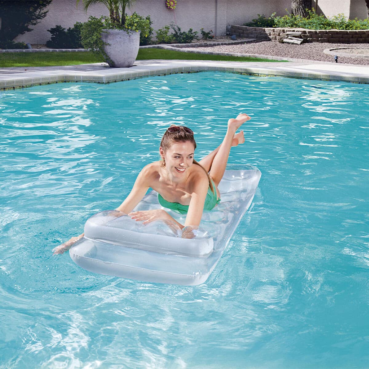 Bestway Colchoneta Hinchable Vasos Metalica con Almohada 188x71 cm Playa y Piscina 43024 - Image 3