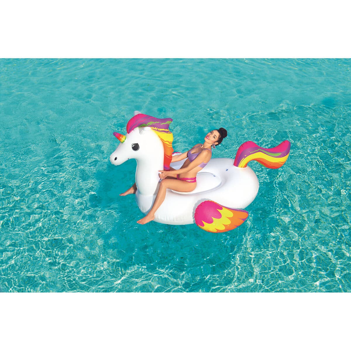 Bestway Uppblåsbar enhörningsfigur med handtag 224x164 cm Strand och Pool 41113 - Image 8