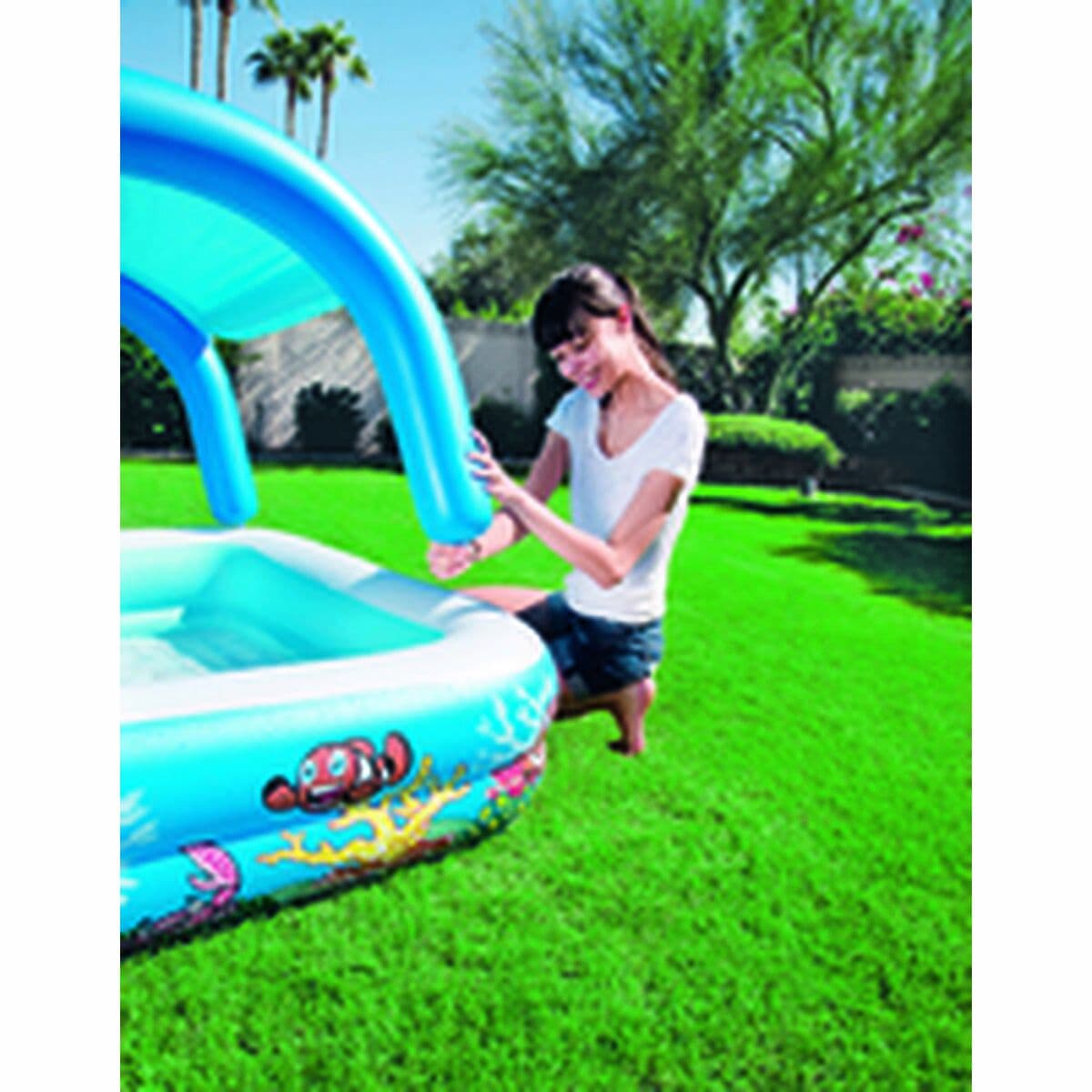 Bestway Piscina Hinchable Infantil Techo Desmontable 140x140x114 cm +2 Años Jardin 52192 - Image 16