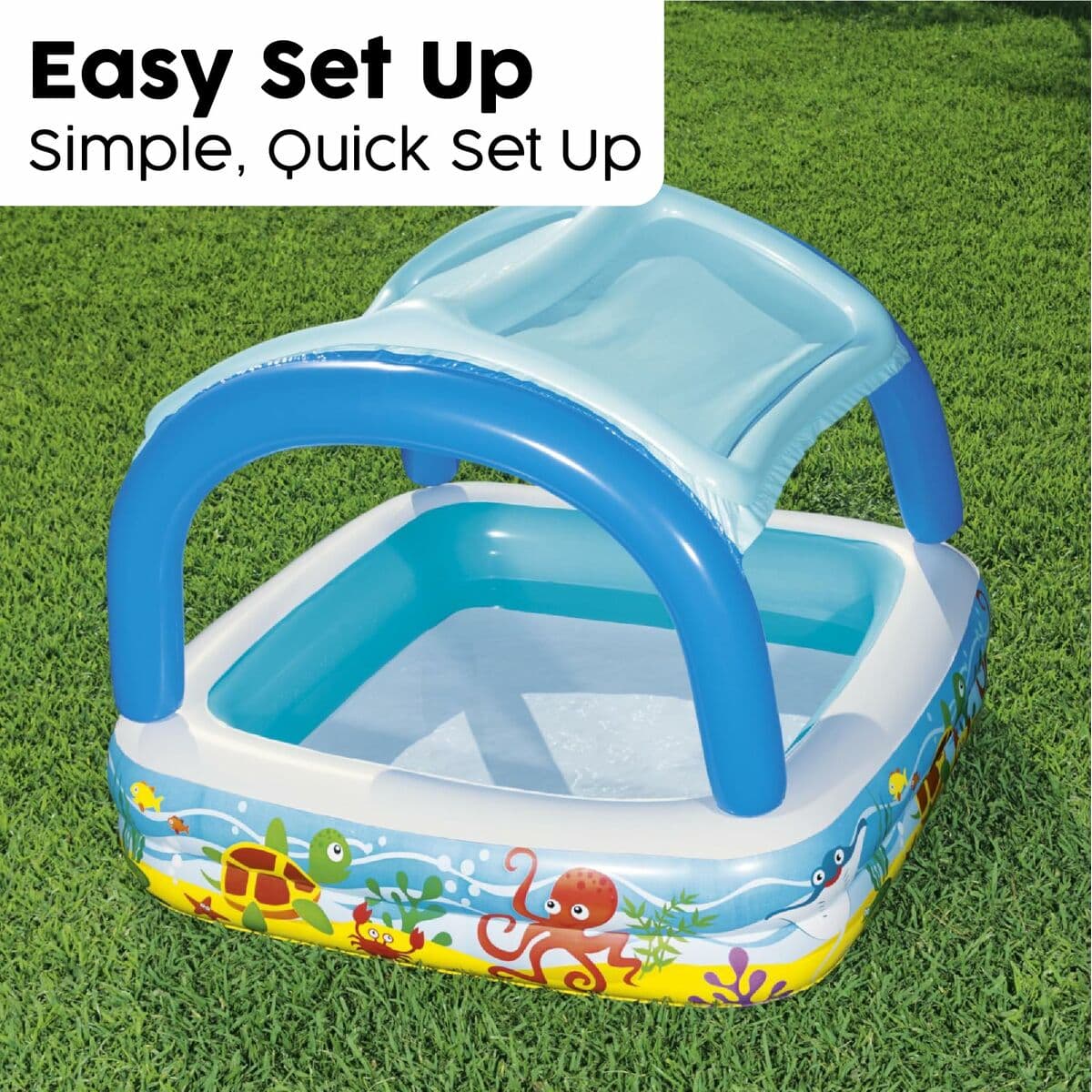 Bestway Piscina Hinchable Infantil Techo Desmontable 140x140x114 cm +2 Años Jardin 52192 - Image 9