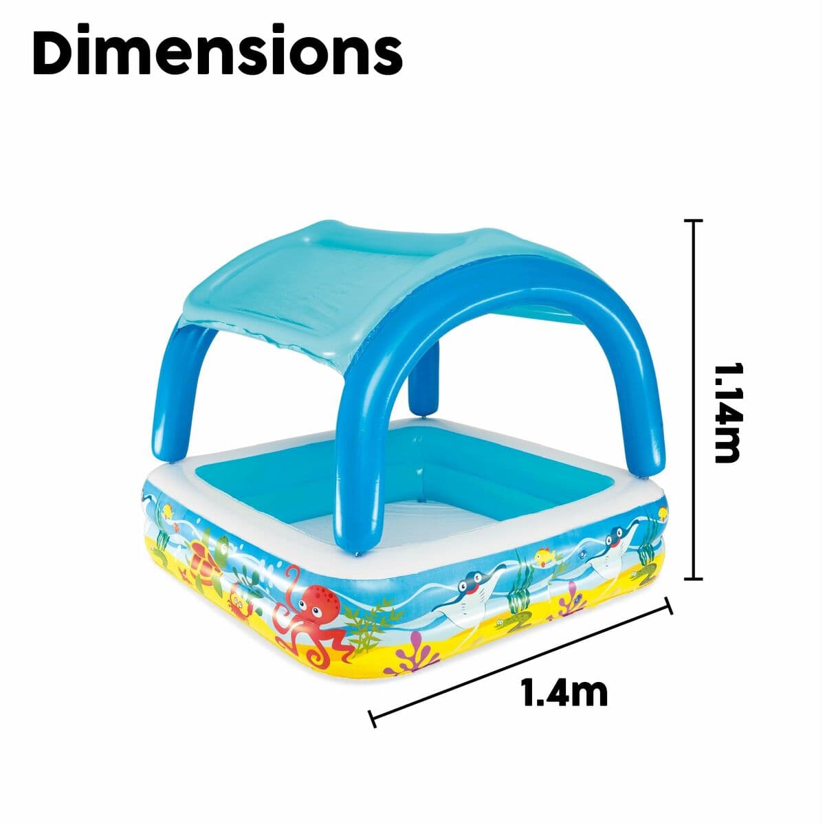 Bestway Piscina Hinchable Infantil Techo Desmontable 140x140x114 cm +2 Años Jardin 52192 - Image 15
