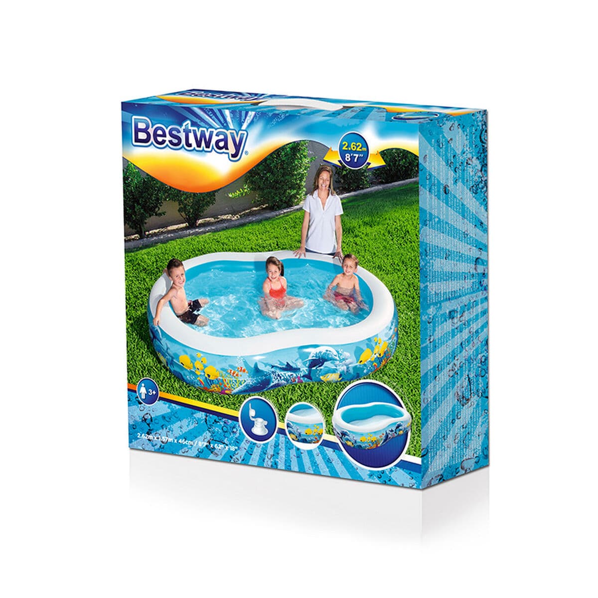 Dječiji bazen na napuhavanje Bestway Pisana 262 x 157 x 46 cm - Image 2