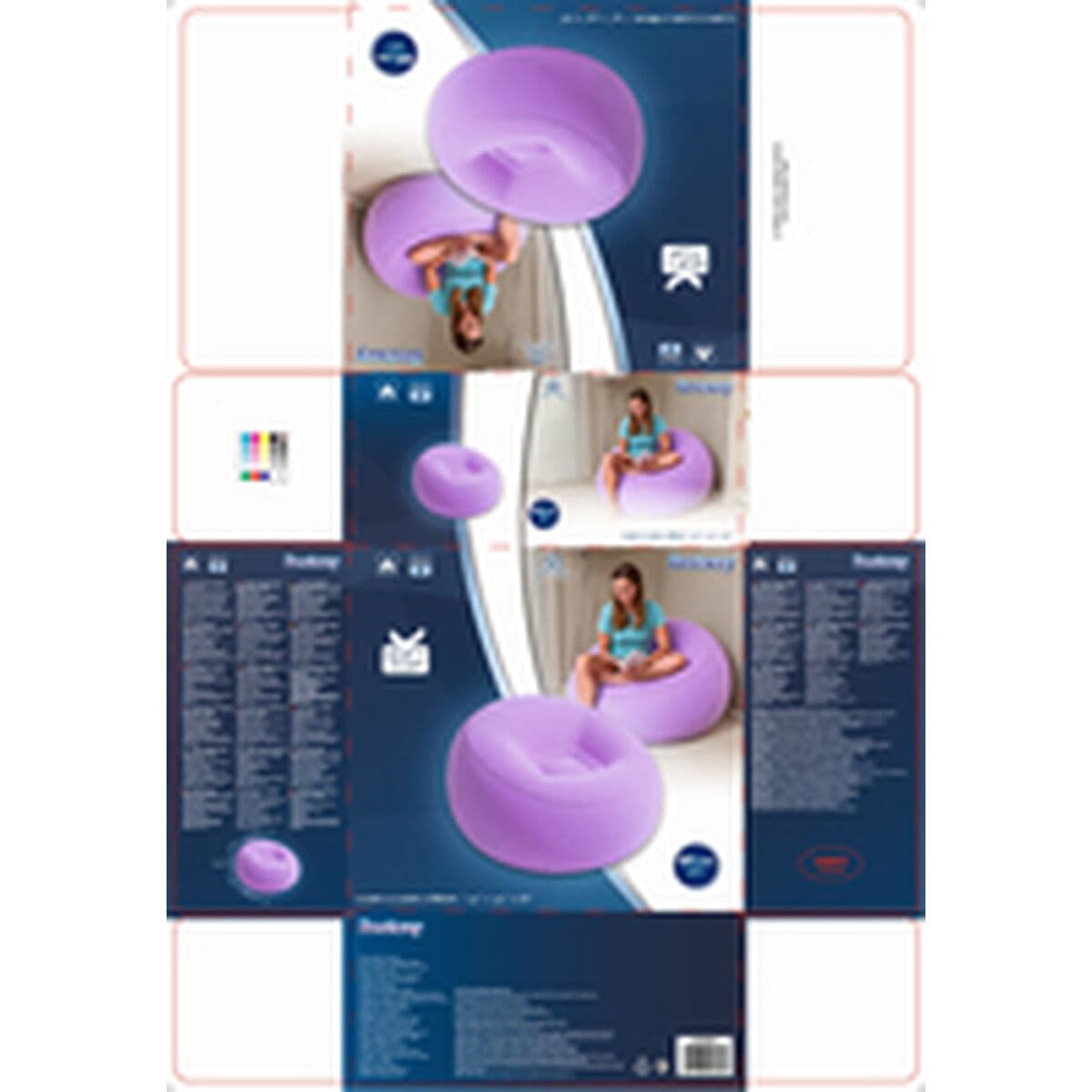 Fotelja na napuhavanje Bestway Fashion 112 x 112 x 66 cm 122 x 122 x 66 cm - Image 10