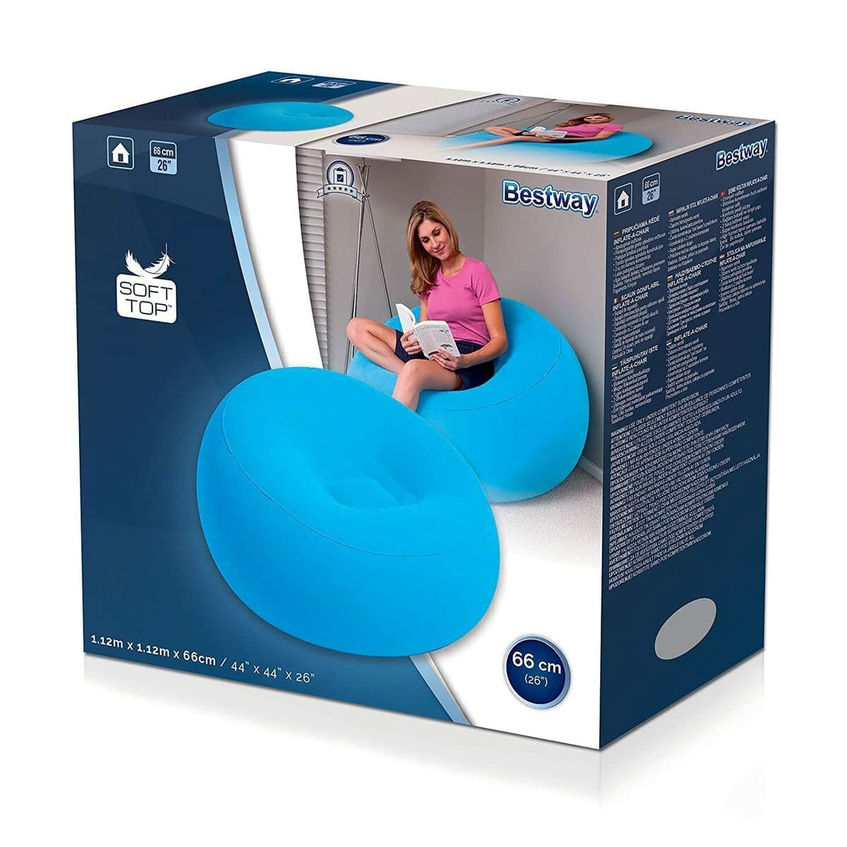 Fotelja na napuhavanje Bestway Fashion 112 x 112 x 66 cm 122 x 122 x 66 cm - Image 17