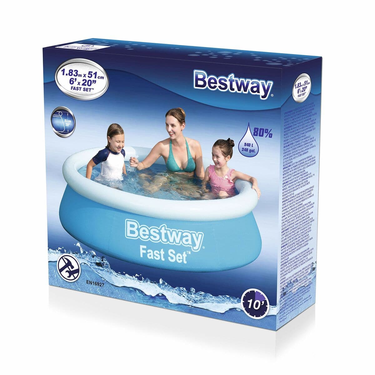 Bestway Piscina Hinchable Adulto Aro 183x51 cm Jardin 57392 - Image 19
